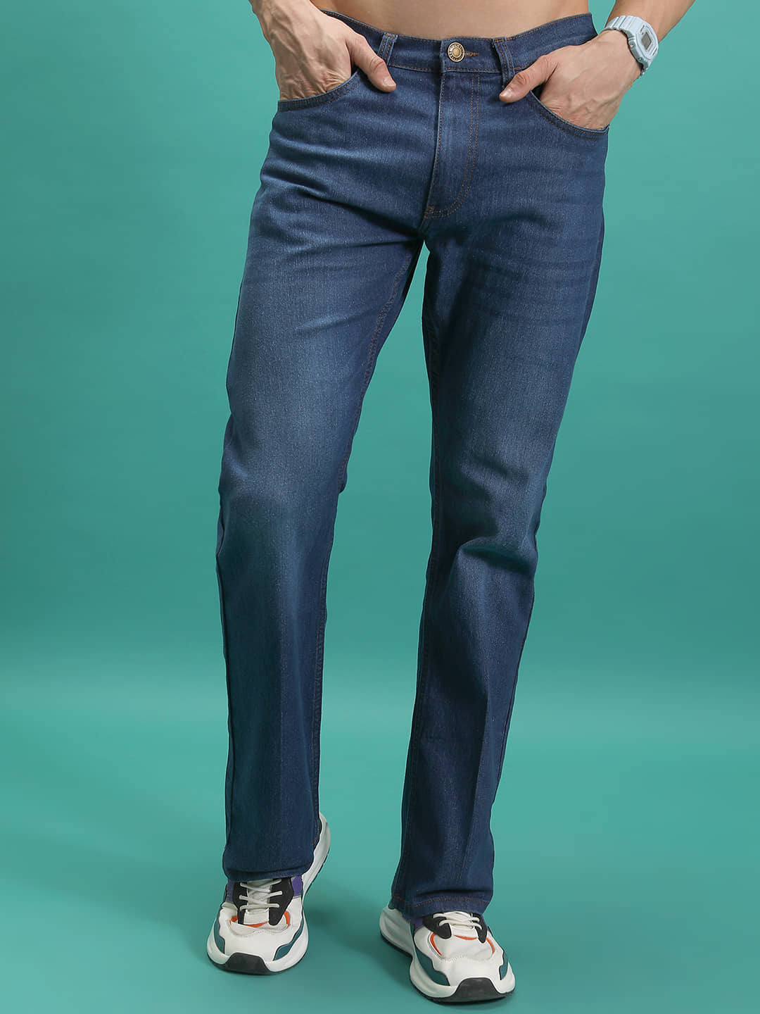 Highlander Straight Solid Men's Jeans - Blue ( Pack of 1 ) - Jeans | Buy online on ZillyBuy