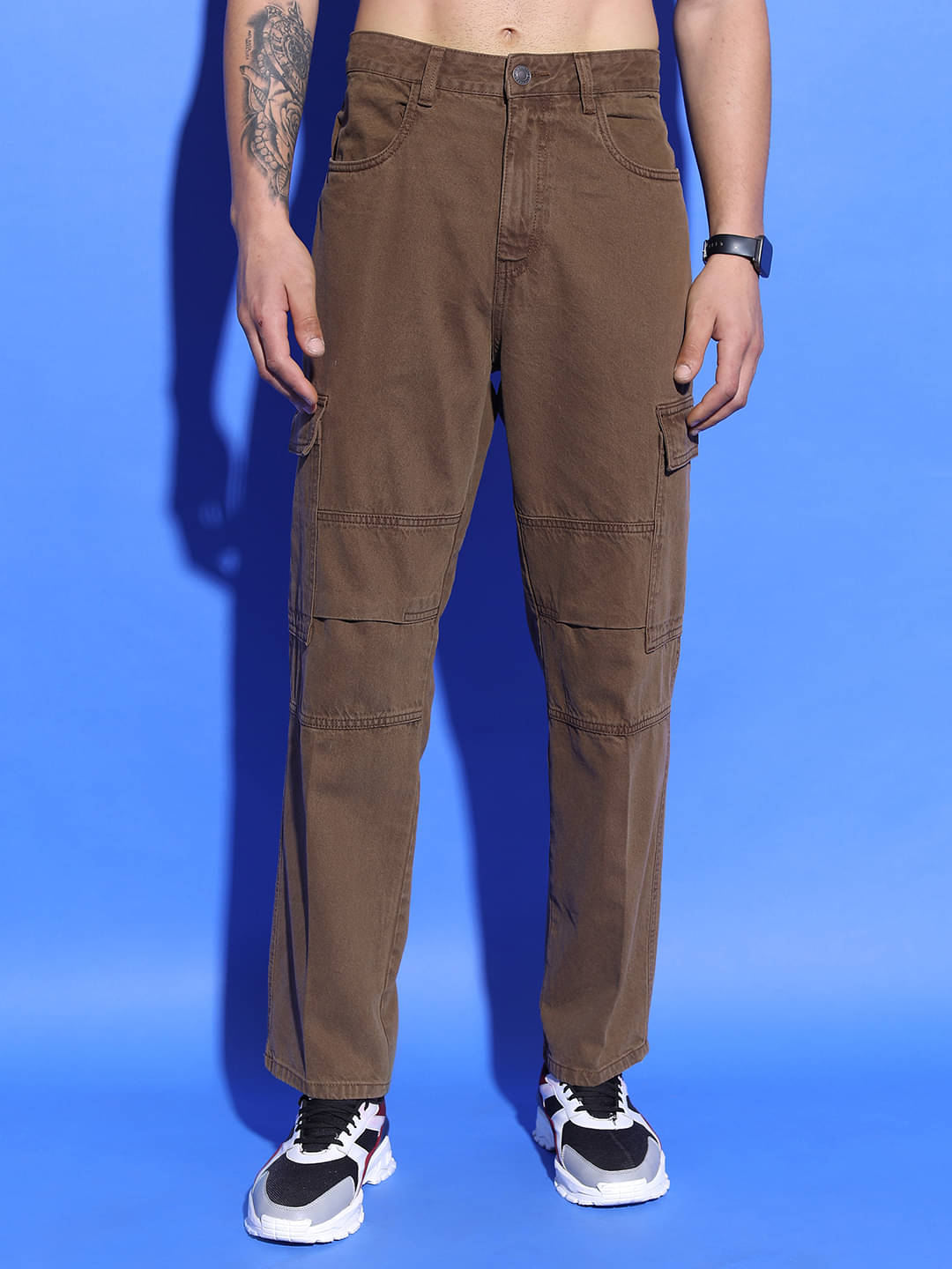     			Highlander Straight Basic Men's Jeans - Brown ( Pack of 1 )