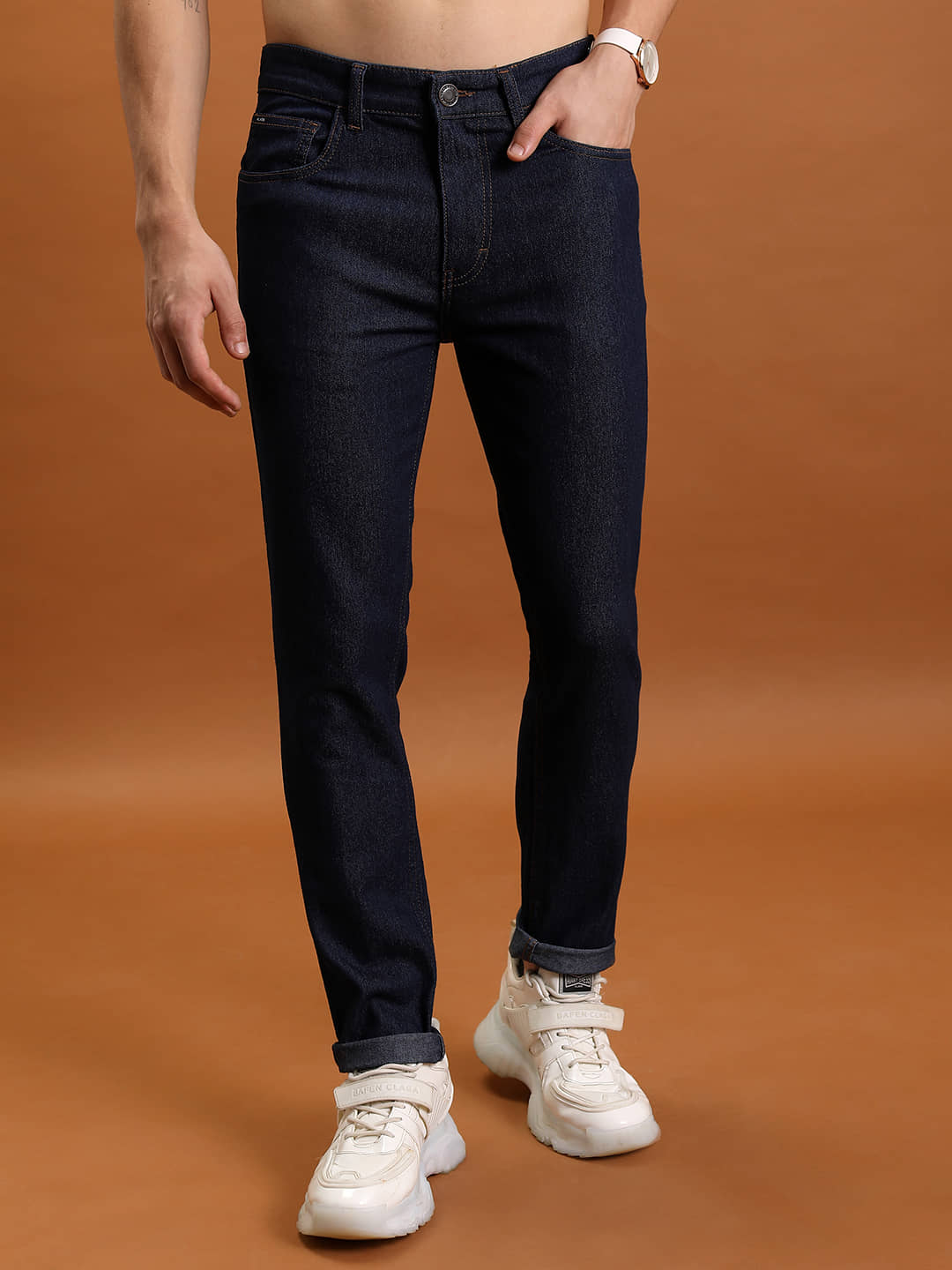 Highlander Straight Solid Men's Jeans - Indigo Blue ( Pack of 1 ) - Jeans | Buy online on ZillyBuy