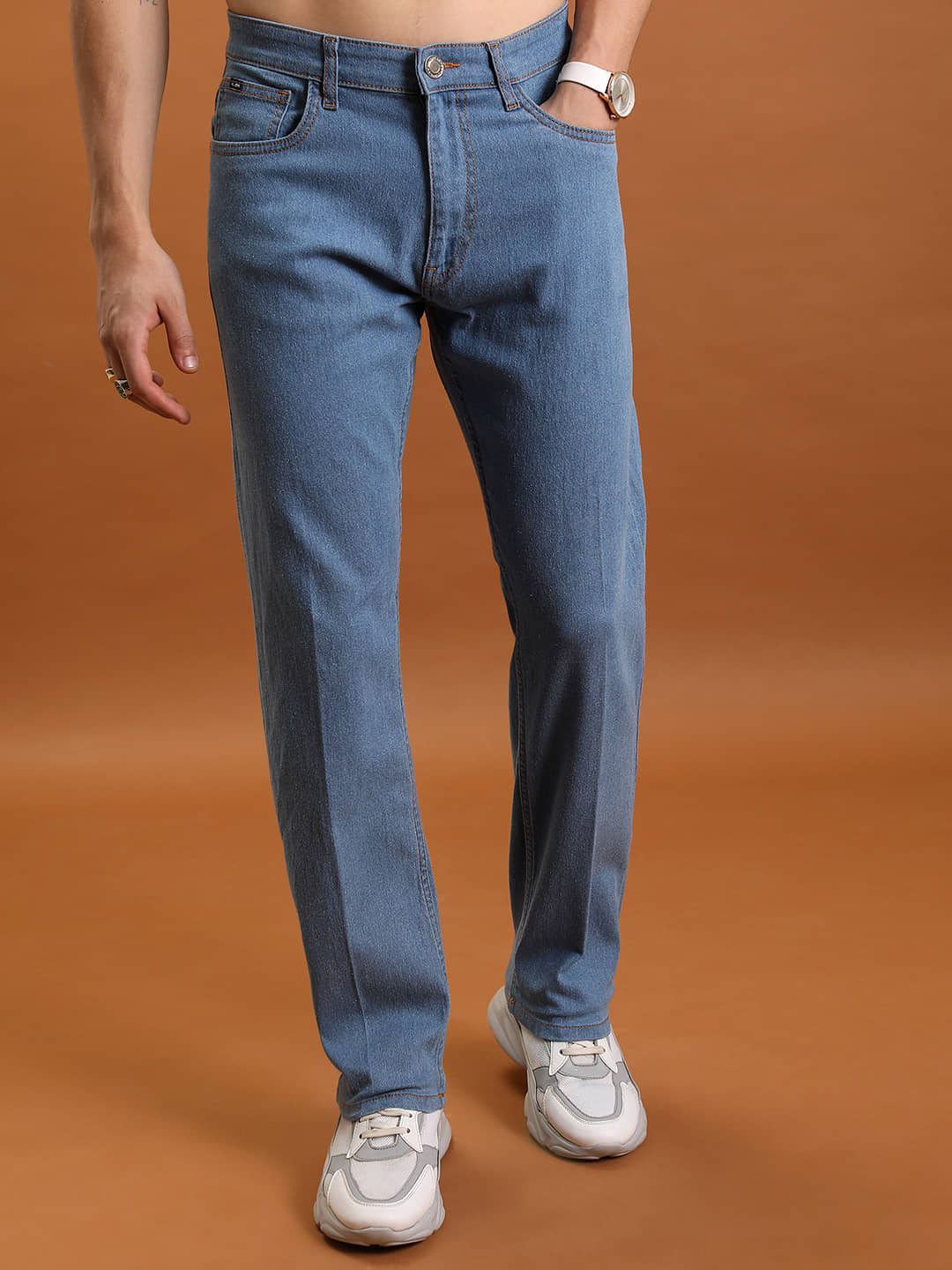 Highlander Straight Solid Men's Jeans - Light Blue ( Pack of 1 ) - Jeans | Buy online on ZillyBuy