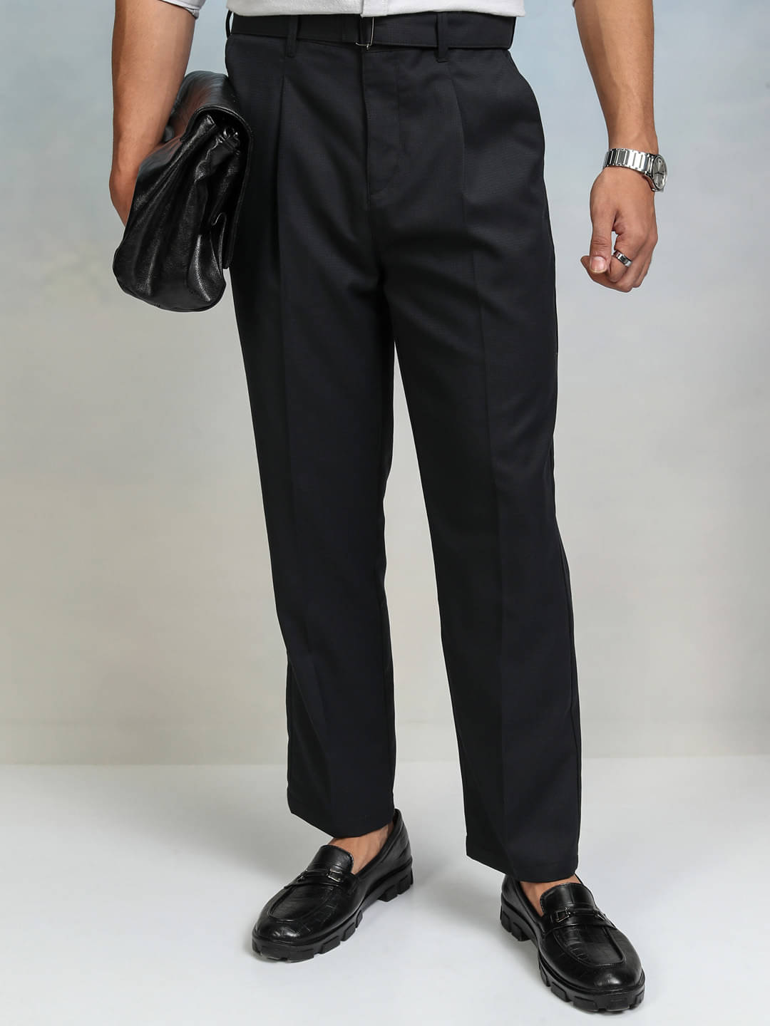     			Highlander Straight Flat Men's Trouser - Blue ( Pack of 1 )