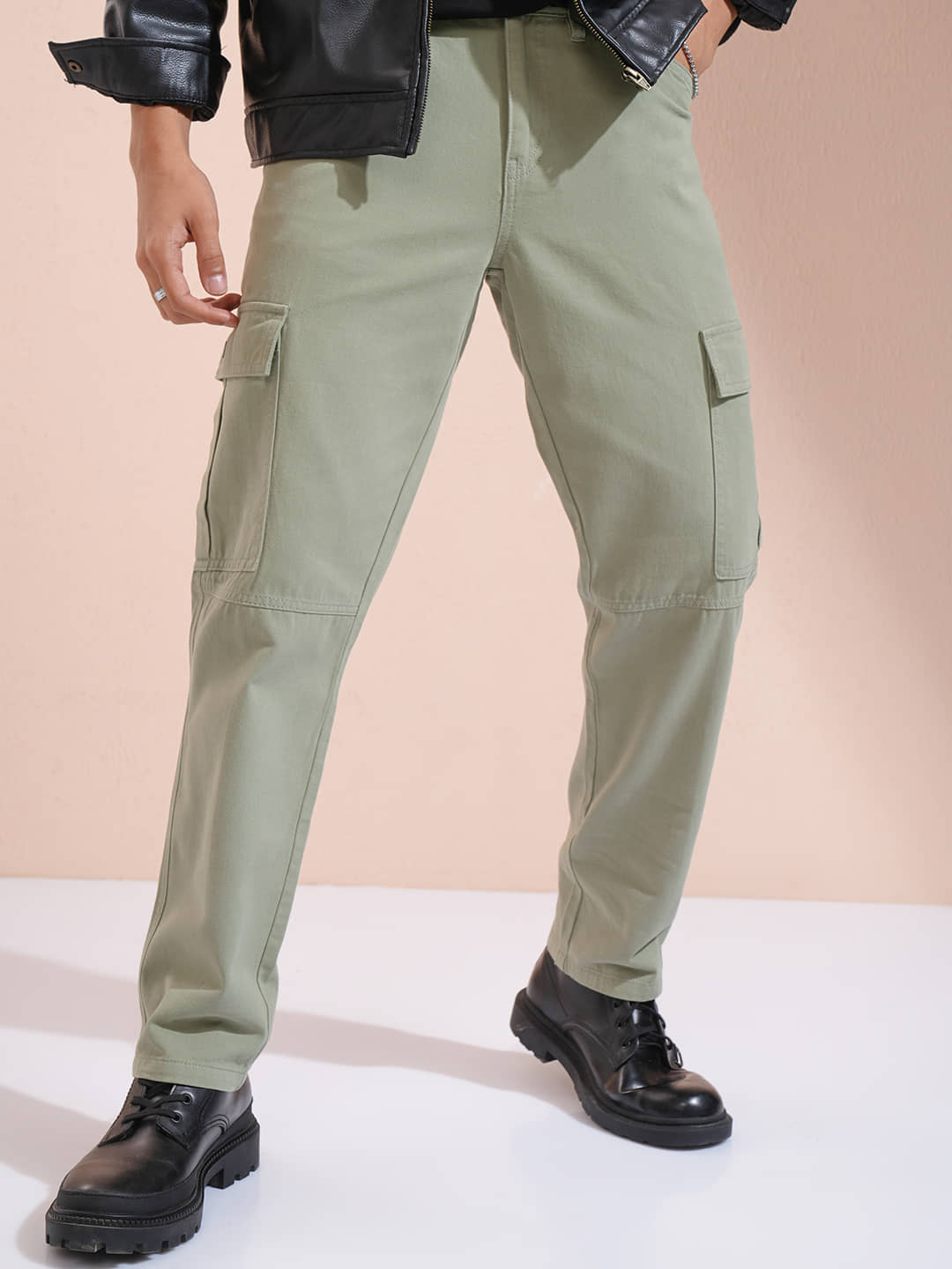 Highlander Straight Flat Men's Cargos - Olive ( Pack of 1 ) - Trousers | Buy online on ZillyBuy