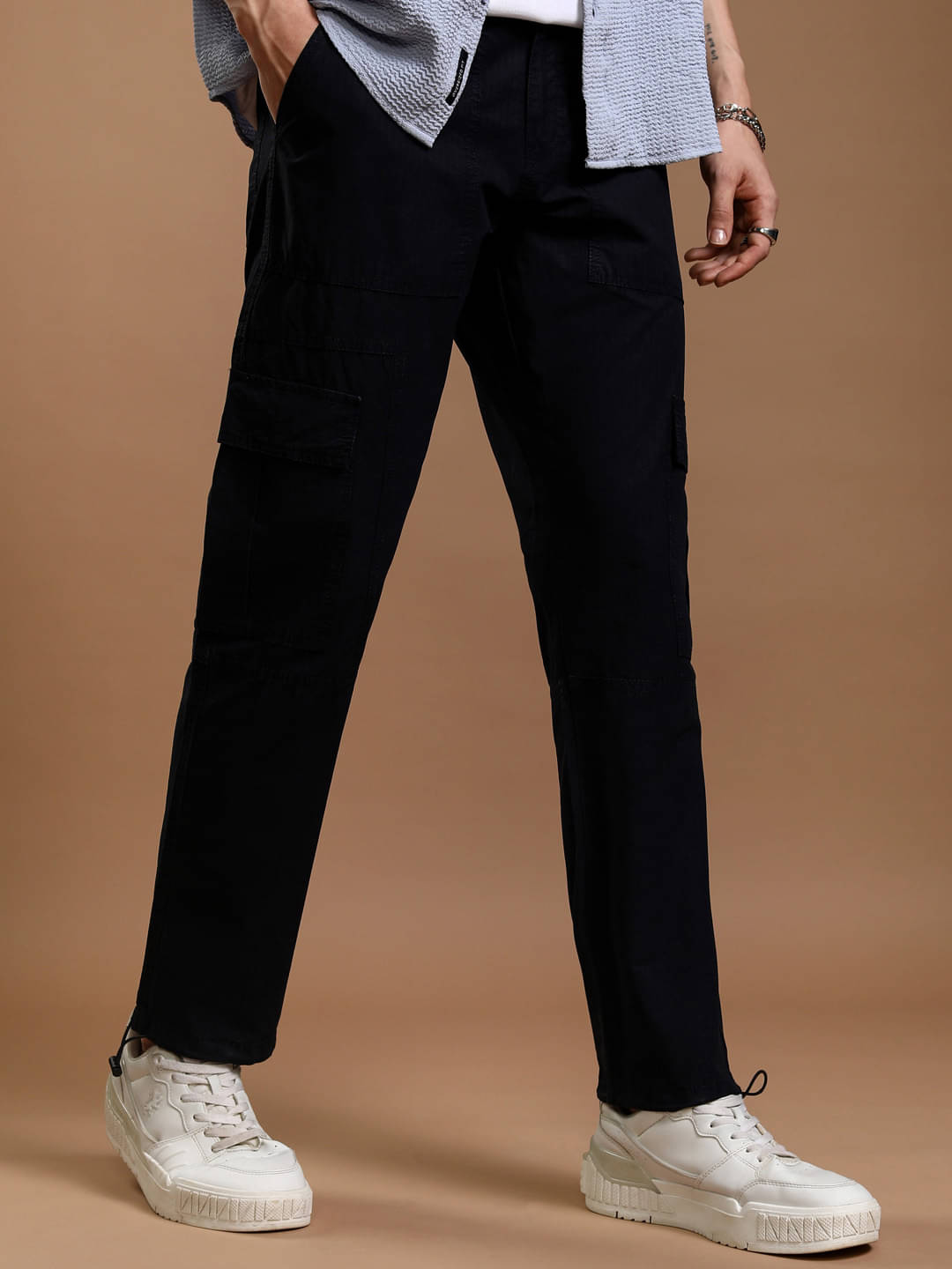     			Highlander Straight Flat Men's Cargos - Blue ( Pack of 1 )