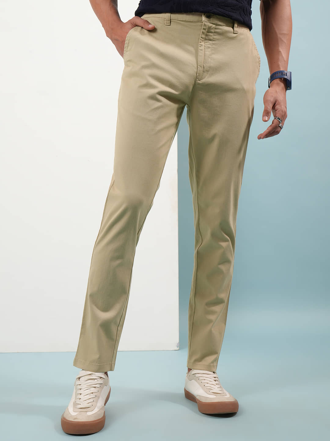 Highlander Tapered Men's Chinos - Beige ( Pack of 1 ) - Trousers | Buy online on ZillyBuy