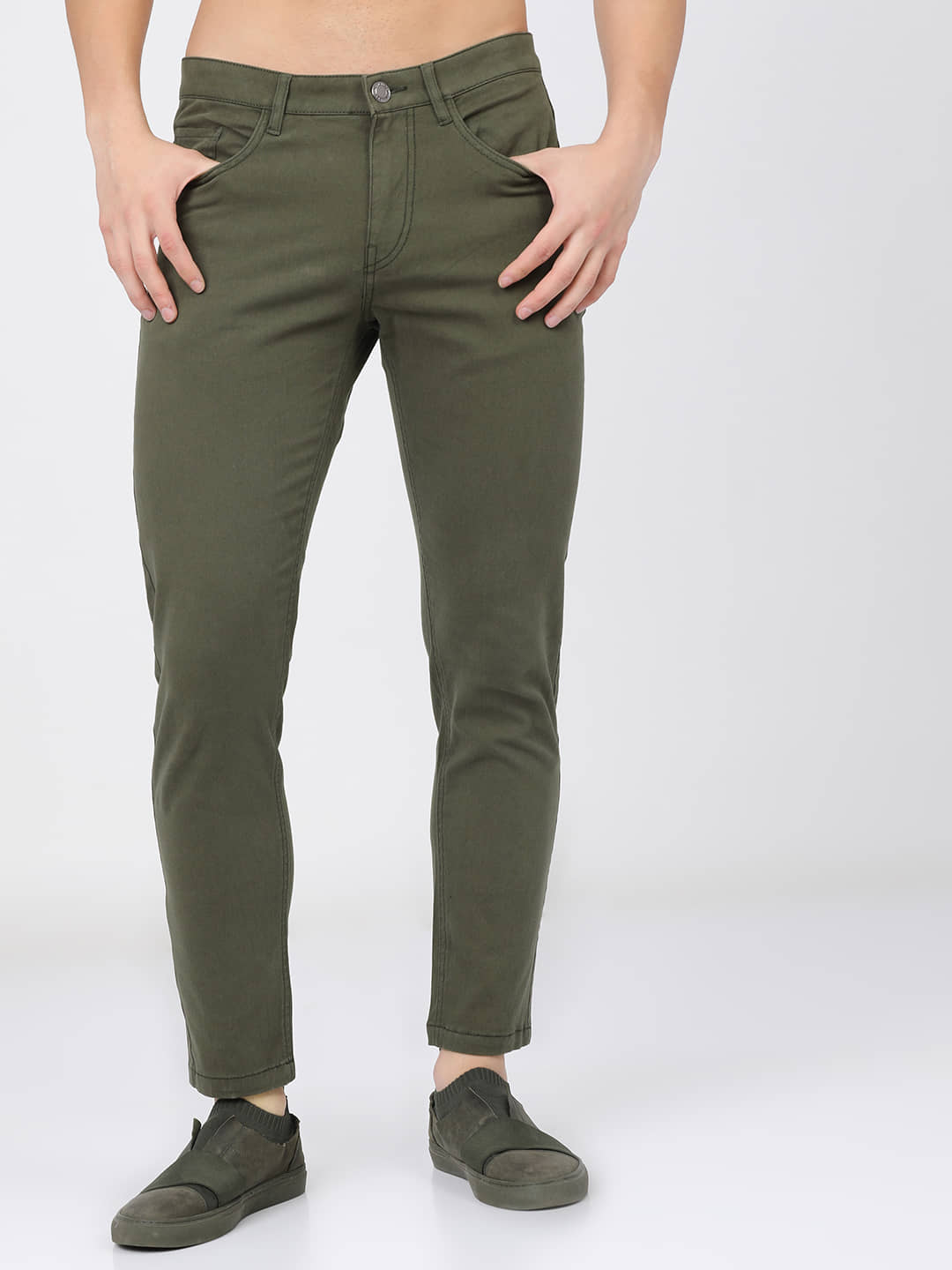 Highlander Tapered Men's Chinos - Olive ( Pack of 1 ) - Trousers | Buy online on ZillyBuy