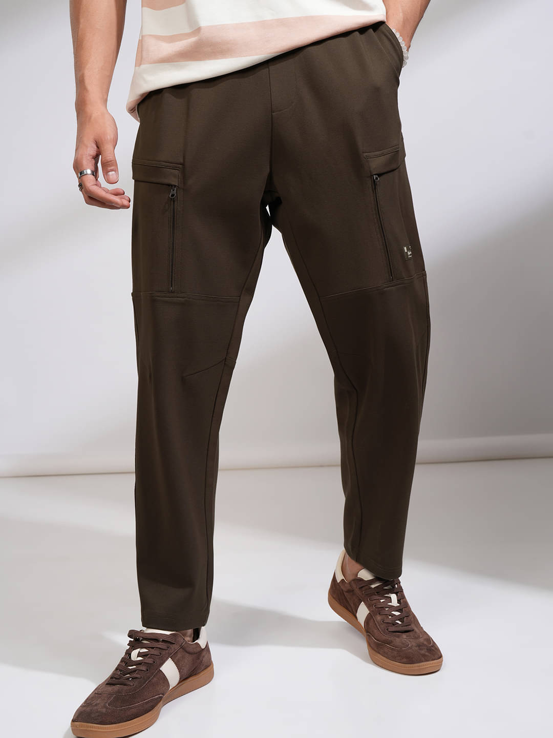     			Highlander Tapered Flat Men's Trouser - Coffee ( Pack of 1 )