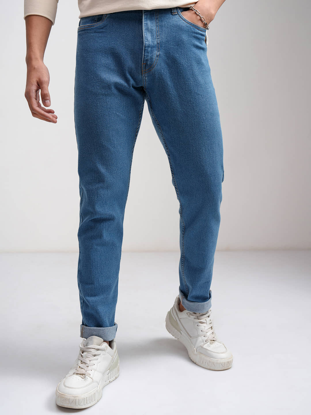 Highlander Tapered Men's Jeans - Light Blue ( Pack of 1 ) - Jeans | Buy online on ZillyBuy