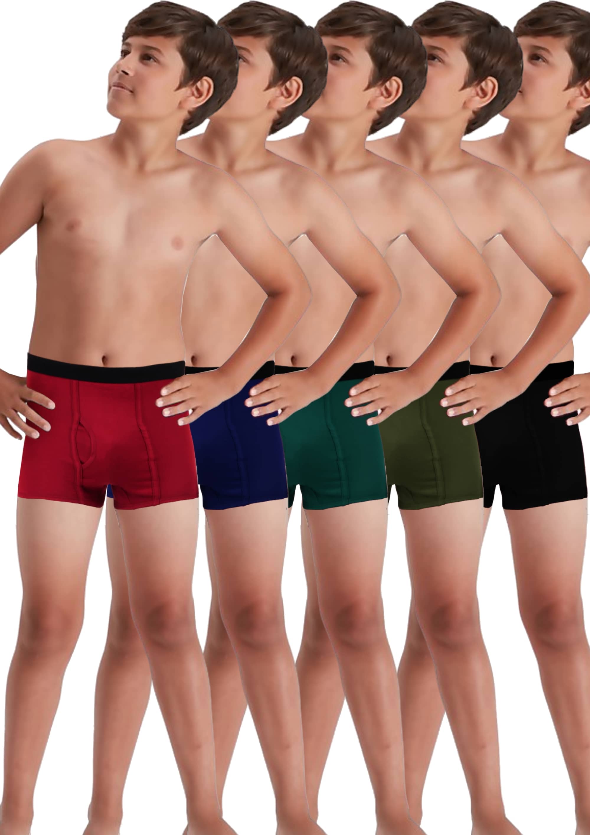 Inner Element Pack of 5 Boys Cotton Trunks ( Multicolor 1 ) - Nightwear & Loungewear | Buy online on ZillyBuy