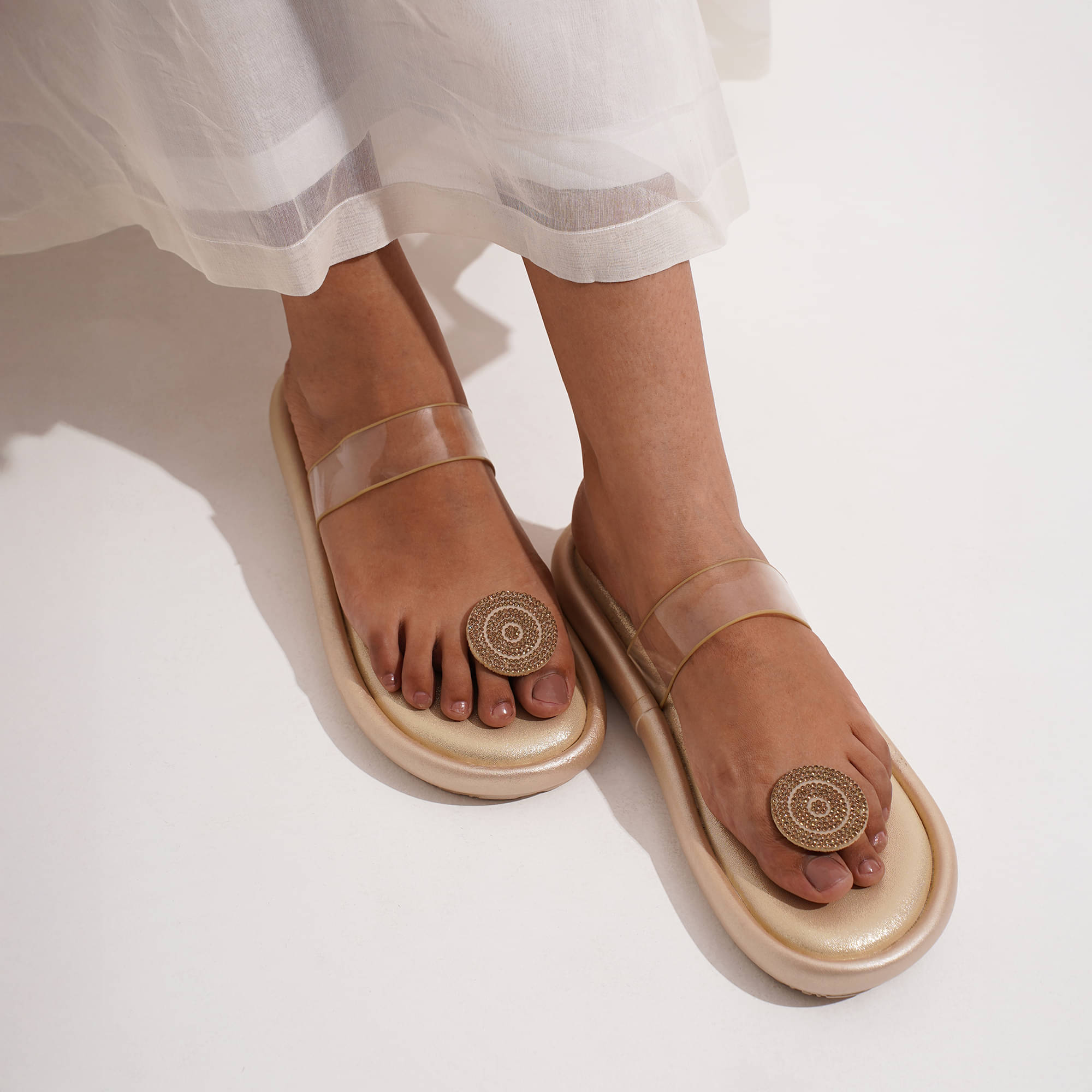     			JM Looks Gold Women's Sandal Heels
