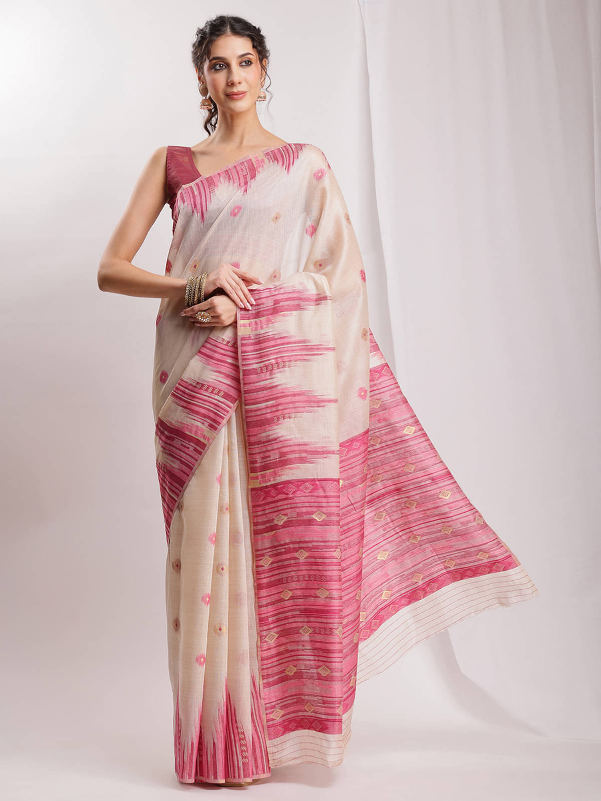Janasya Silk Blend Woven Banarasi saree With Unstitched Blouse Piece ( Mauve ) Janasya Silk Blend Woven Banarasi saree With Unstitched Blouse Piece ( Mauve )