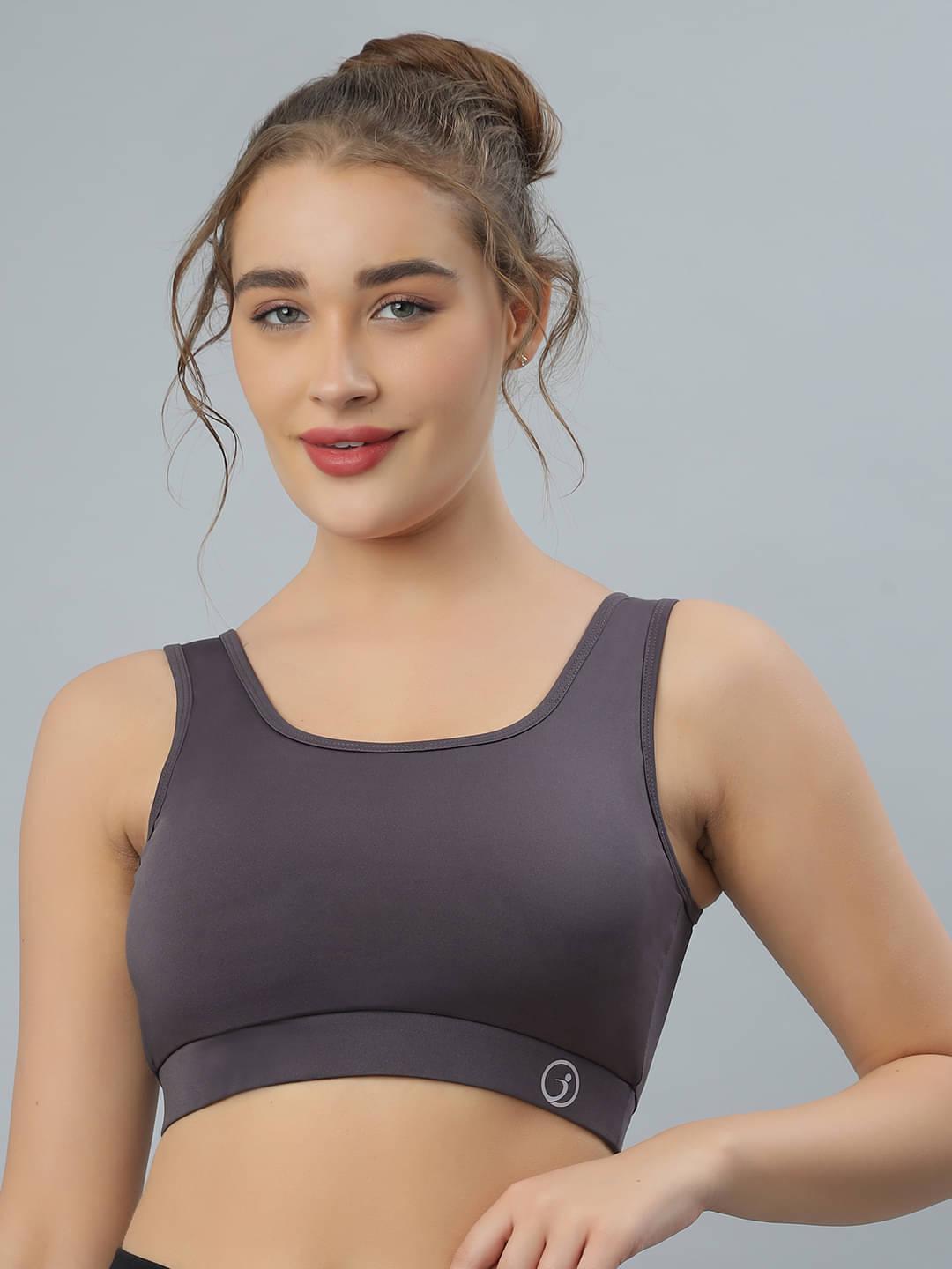     			LUXORA Grey Polyester Removable Padding Women's Sports Bra ( Pack of 1 )