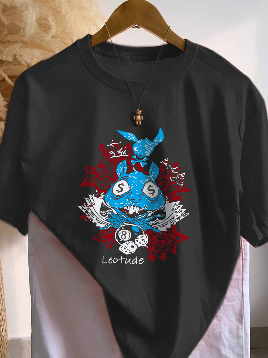 Leotude Men Cotton Blend Oversized Fit Printed T-Shirt ( Multicolor5 )