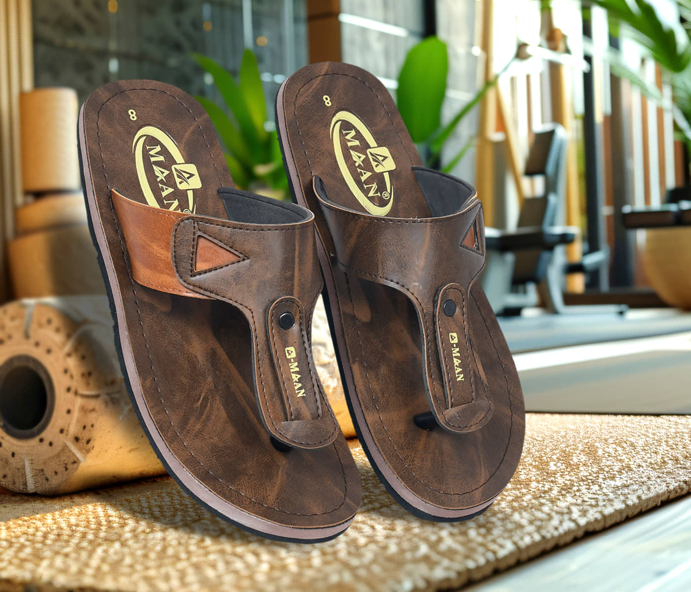 MAAN Brown Men's Thong Flip Flop