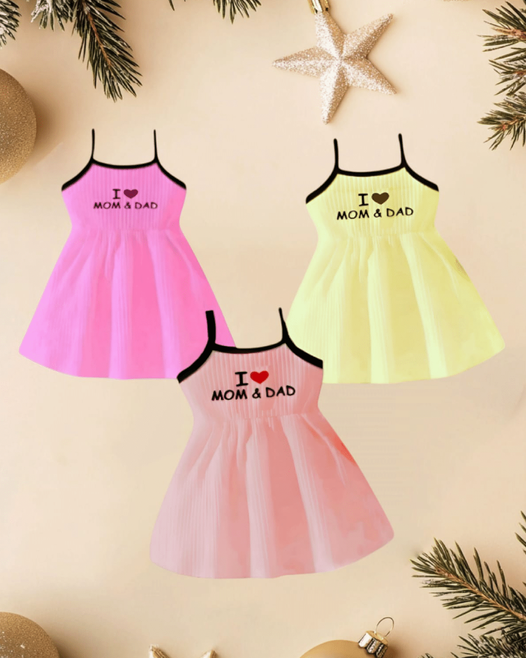     			MCST Cotton Blend Frock For Baby Girls ( Pack of 3 , Multicolor 3 )