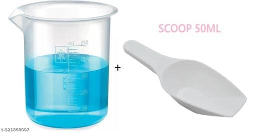     			PLEXUS Measuring Beaker 250ml With 50ml Scoop For Laboratory Cup, Mugs Measuring Beaker - Scoop set