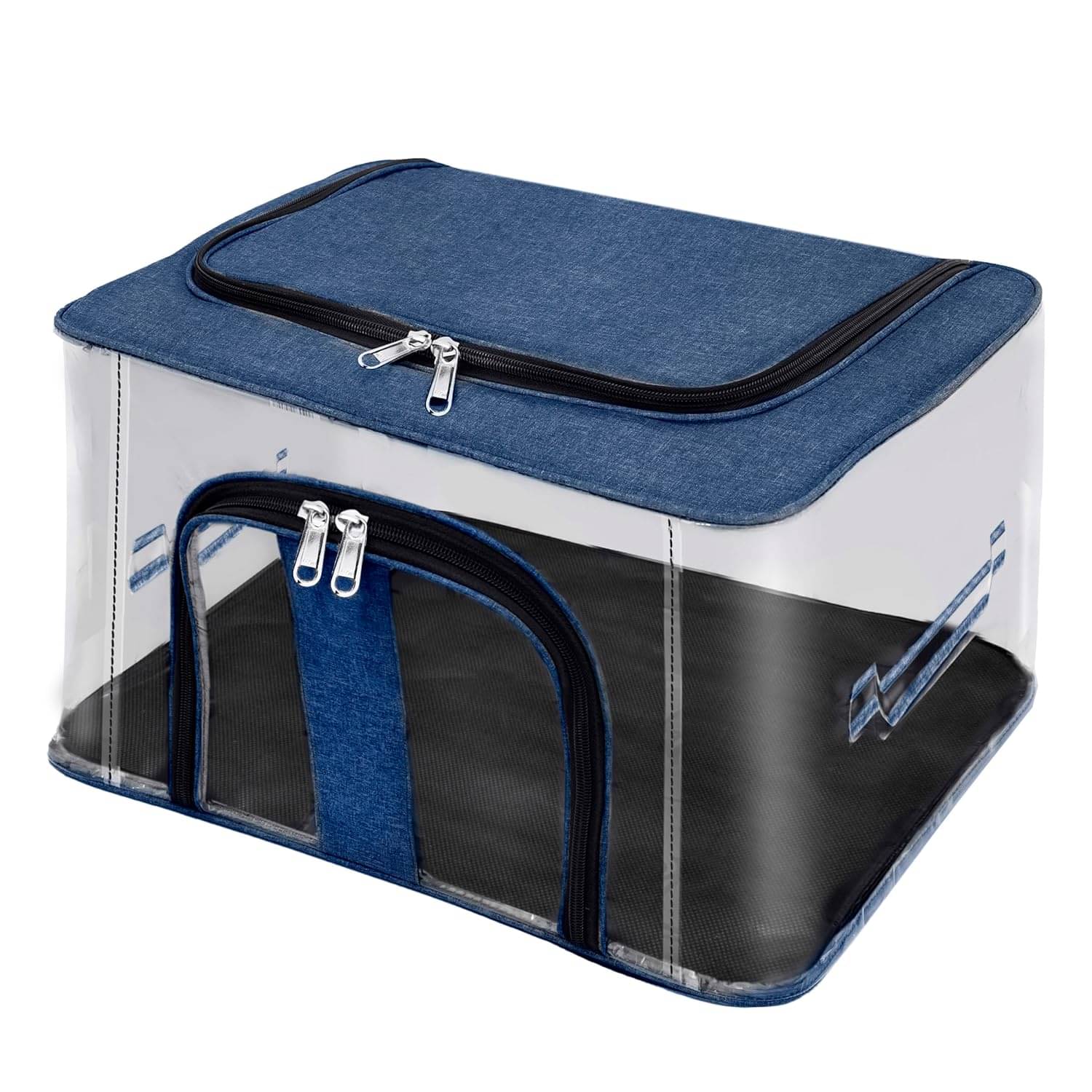     			Pankhuri PACK OF 1 | 33 Ltr PVC Transparent Moisture Proof Storage box for Clothes Under-Bed Closet Wardrobe Organizer Bag for Clothes with Carry Handle (44 x 31 x 24 cm)