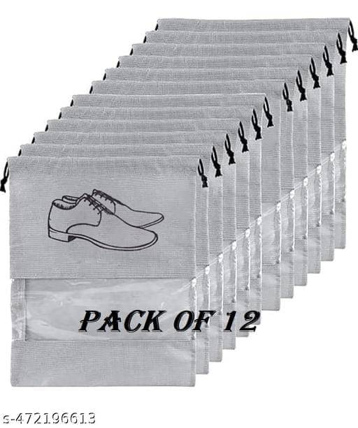     			Pankhuri PACK OF 12 | Shoe Cover Bag | Travel Shoe Storage Bags | Non-Woven Storage Bag | Shoe Cover with Drawstring | Shoe Organizer with Clear window