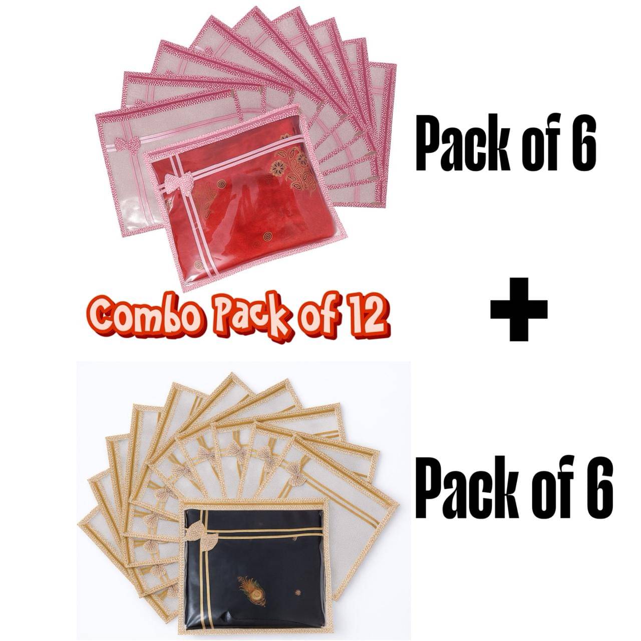     			Pankhuri Pack of 12 | COMBO Fancy Ribbon Saree Covers