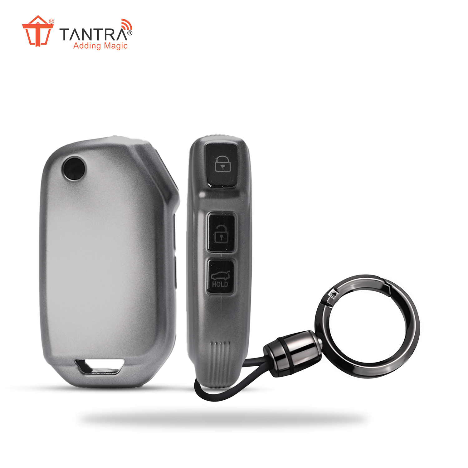TANTRA TPU Key Cover and Round Key Chain Compatible With Kia Seltos 2023 2024 HTE 3 Button Flip Key (Grey) TANTRA TPU Key Cover and Round Key Chain Compatible With Kia Seltos 2023 2024 HTE 3 Button Flip Key (Grey)