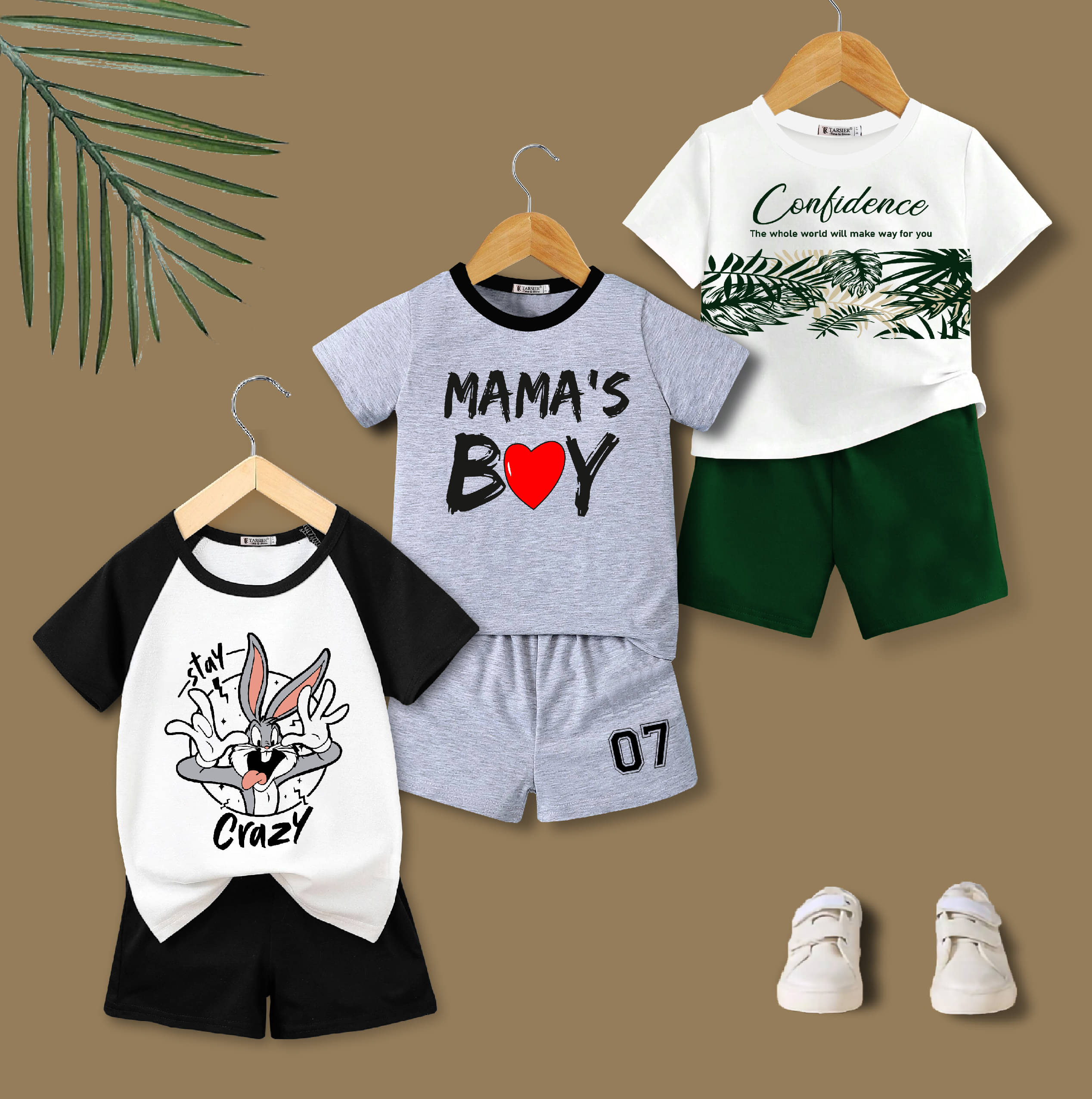     			Tarsier Pack of 3 Boys Cotton Blend T-Shirt & Shorts Set ( Multicolor 1 )