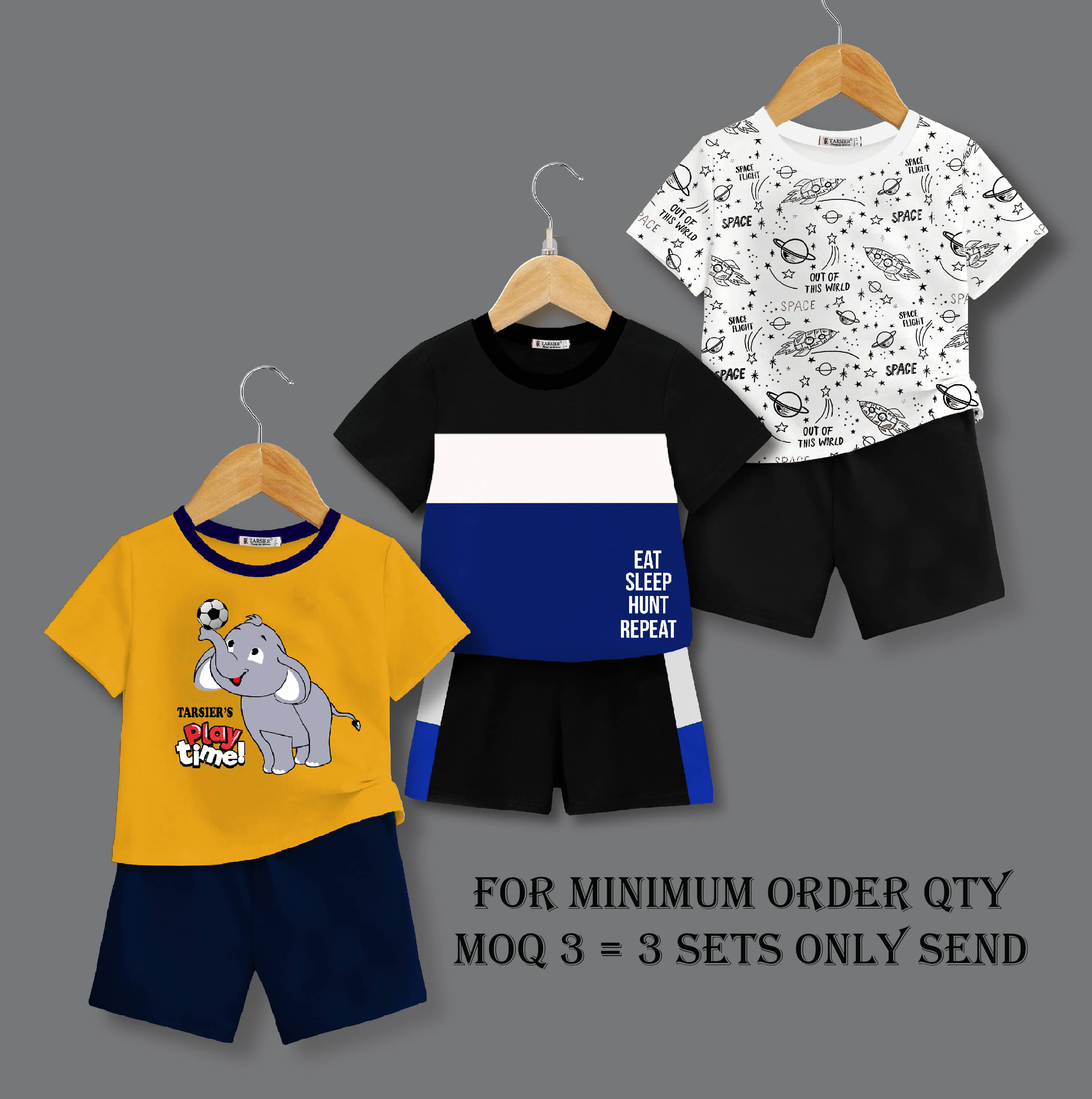     			Tarsier Pack of 3 Boys Cotton Blend T-Shirt & Shorts Set ( Multicolor 6 )
