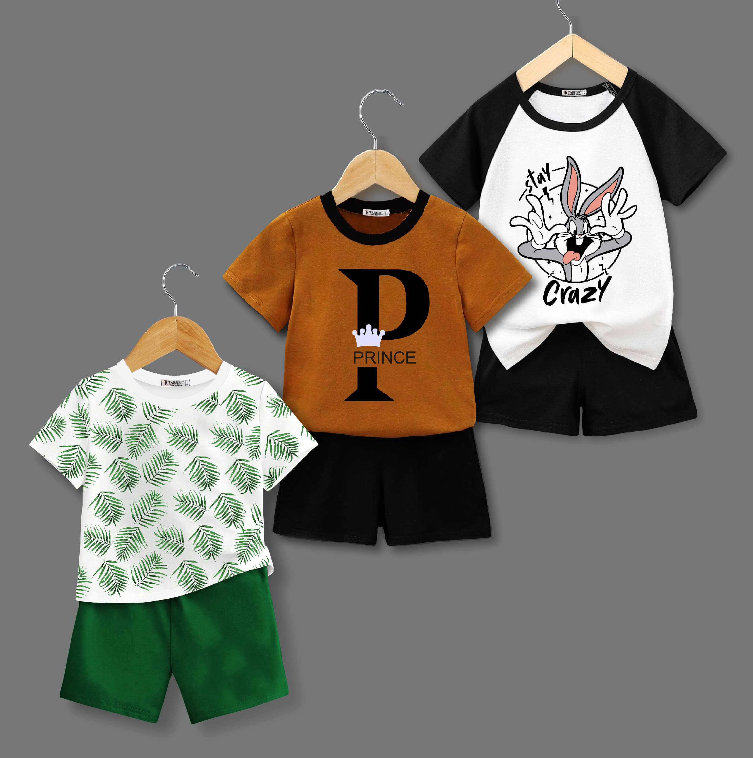     			Tarsier Pack of 3 Boys Cotton Blend T-Shirt & Shorts Set ( Multicolor 3 )