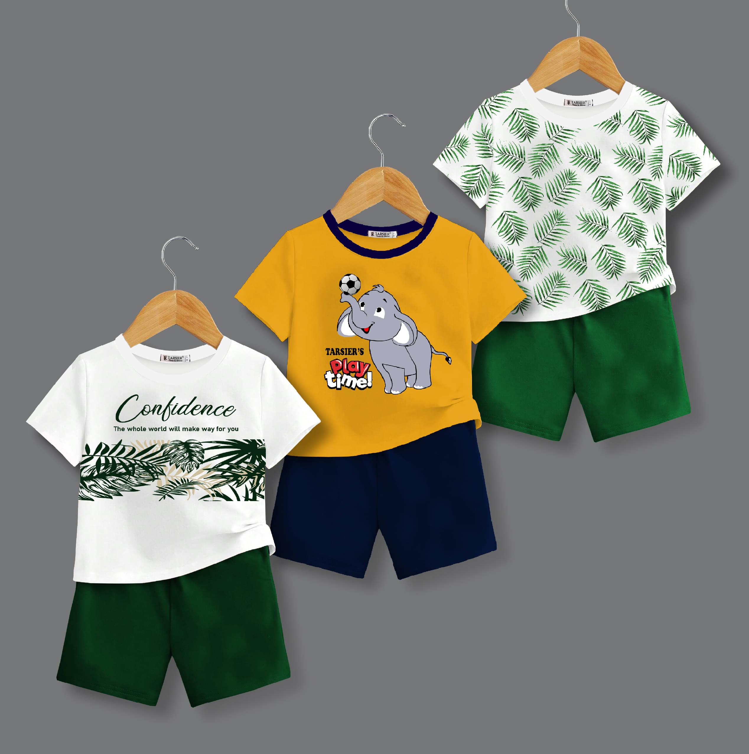     			Tarsier Pack of 3 Boys Cotton Blend T-Shirt & Shorts Set ( Multicolor 4 )