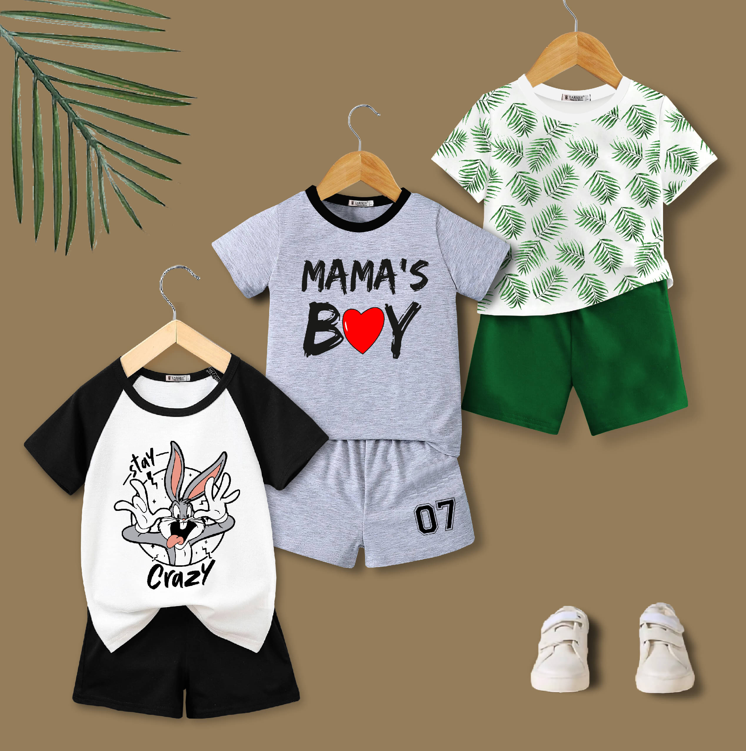     			Tarsier Pack of 3 Boys Cotton Blend T-Shirt & Shorts Set ( Multicolor 1 )