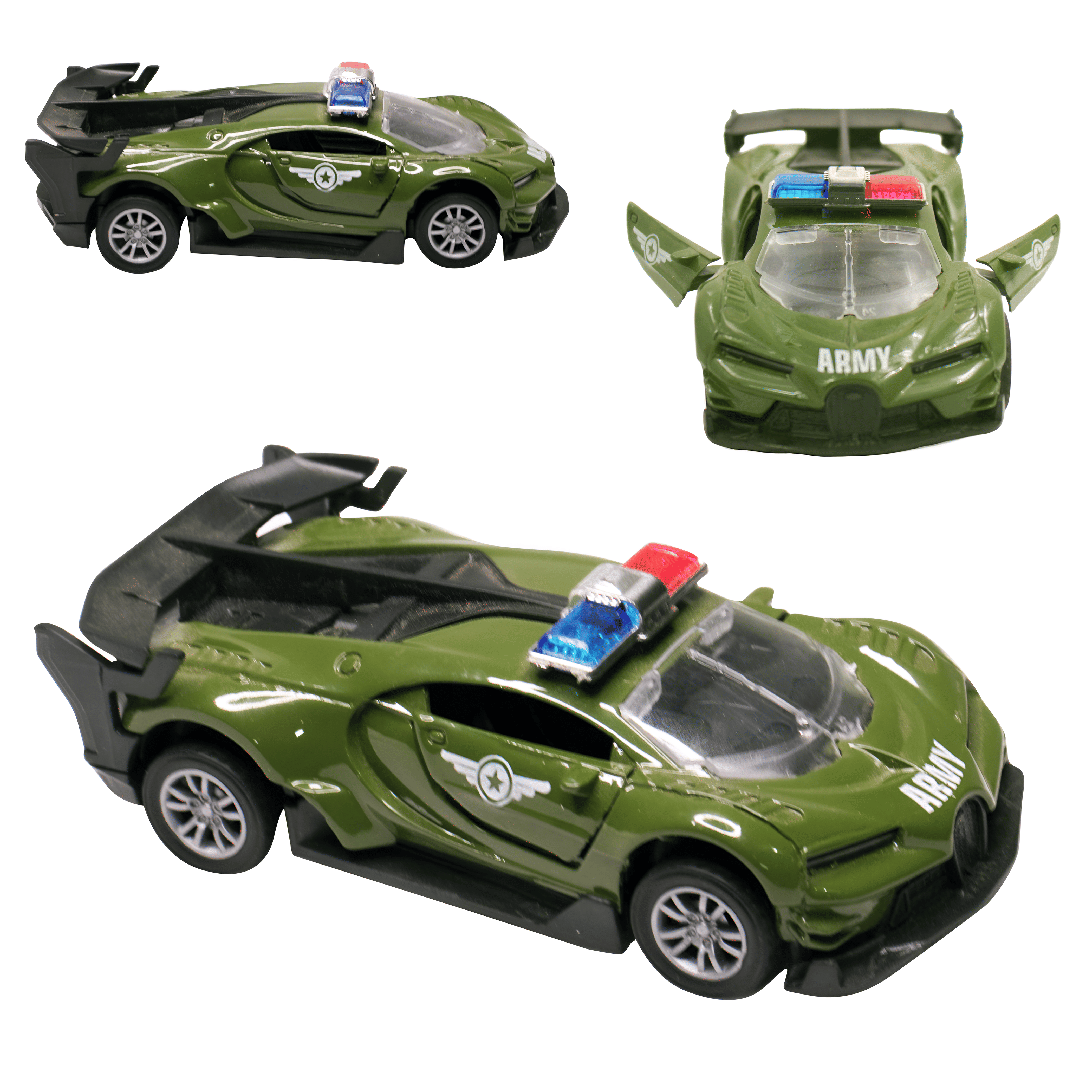     			Toy Cloud Bugatti Army Car 1:32 Scale Die-Cast Metal Toy with Opening Doors and Pull Back Action Realistic Toy Car