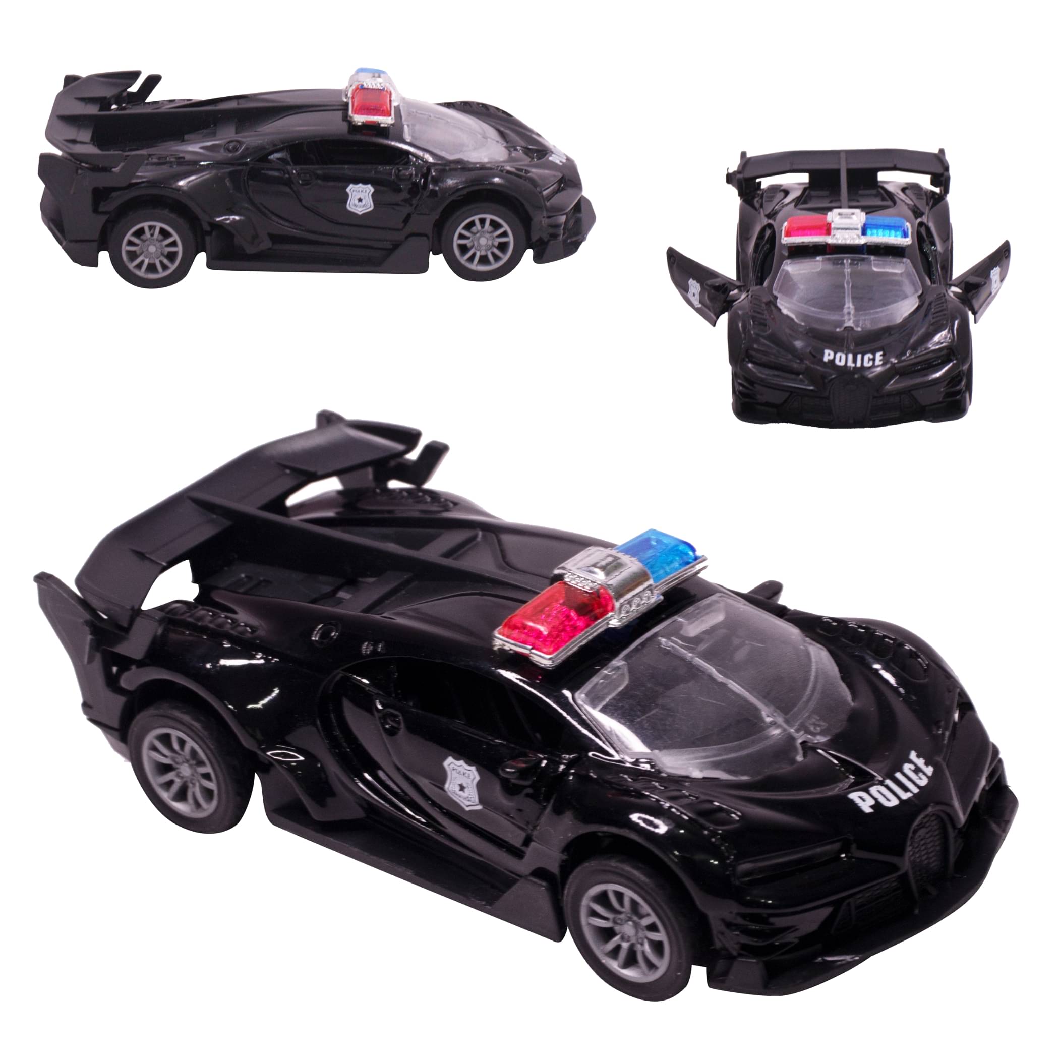     			Toy Cloud Bugatti Police Car 1:32 Scale Die-Cast Metal Toy with Opening Doors and Pull Back Action Realistic Toy Car