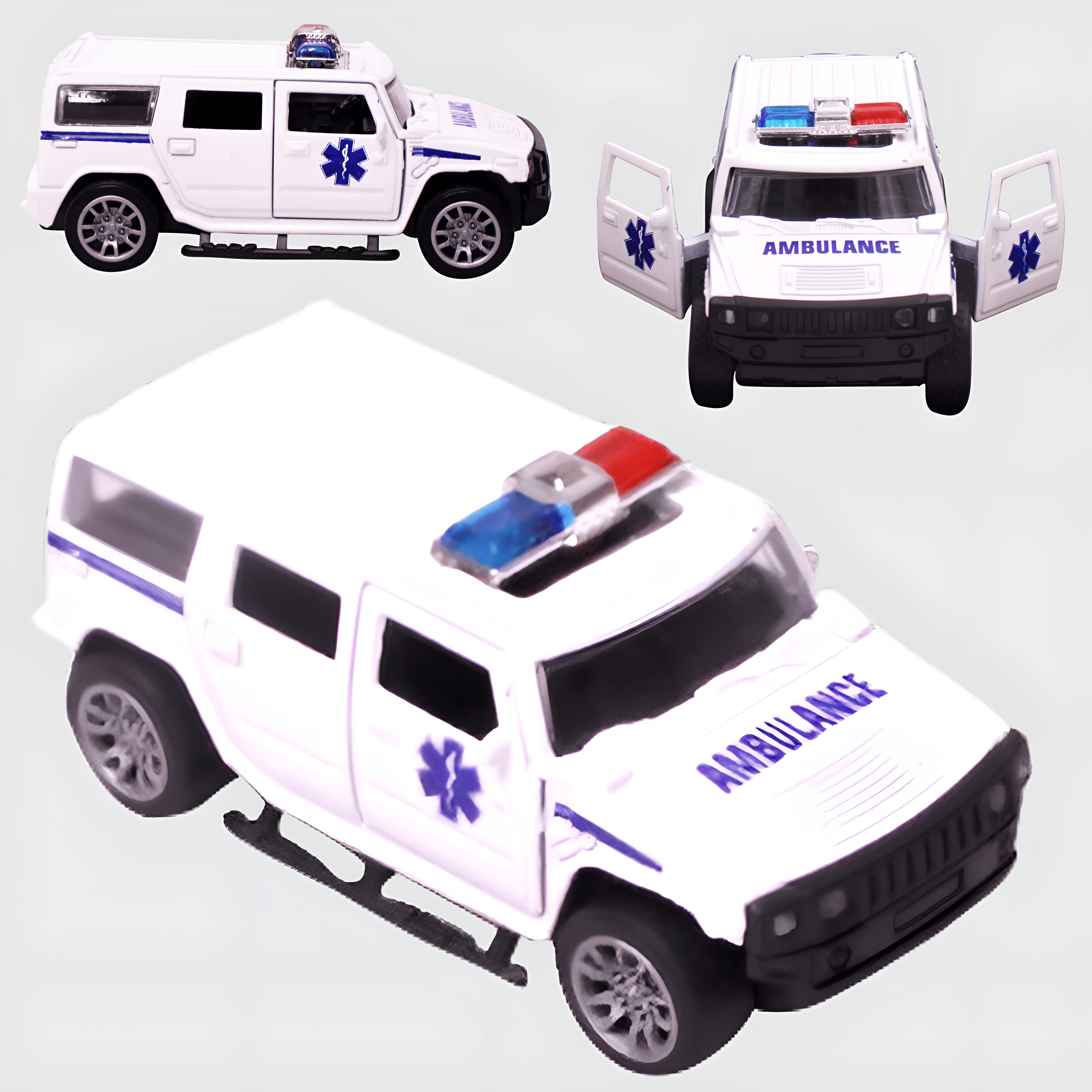     			Toy Cloud Hummer Ambulance Car 1:32 Scale Die-Cast Metal Toy with Opening Doors and Pull Back Action Realistic Toy Car