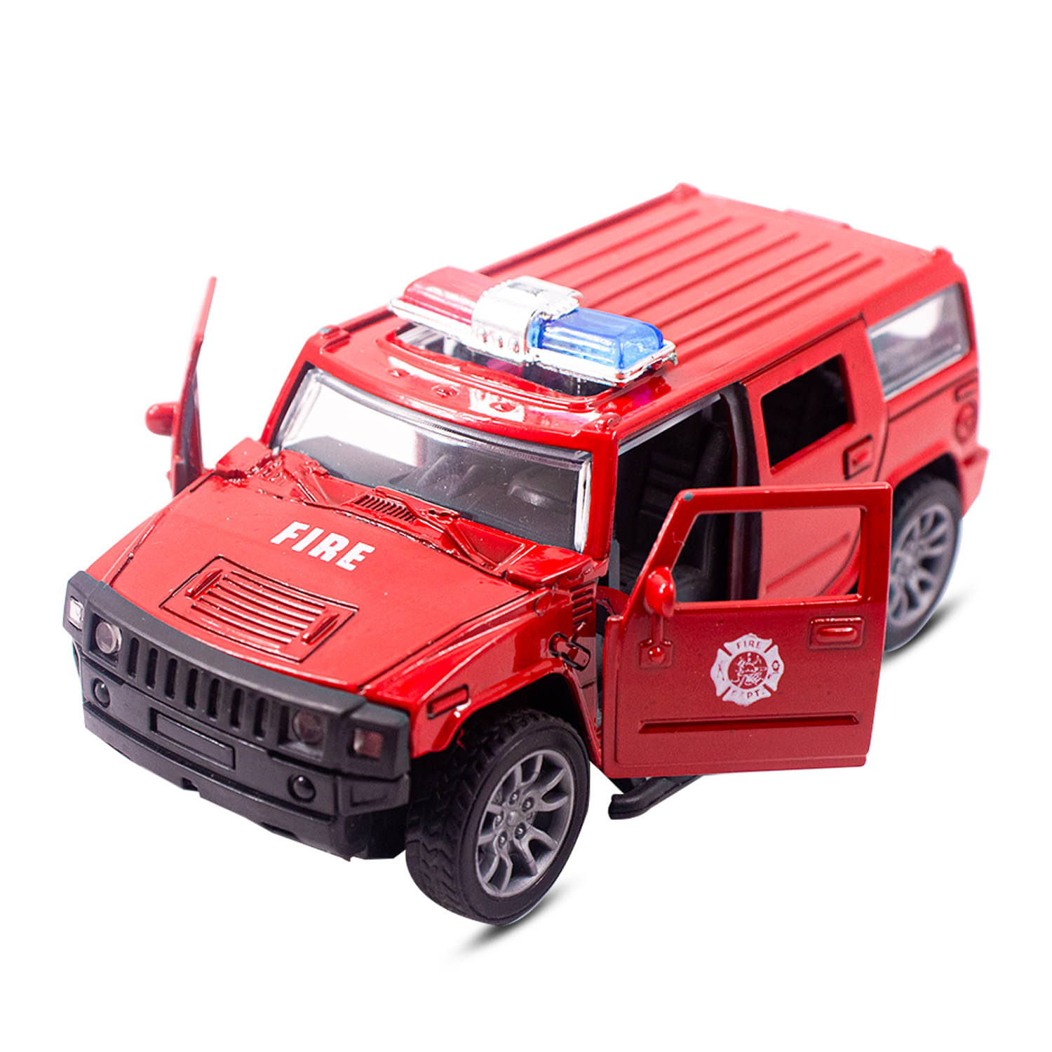     			Toy Cloud Hummer Fire Brigade Car 1:32 Scale Die-Cast Metal Toy with Opening Doors and Pull Back Action Realistic Toy Car