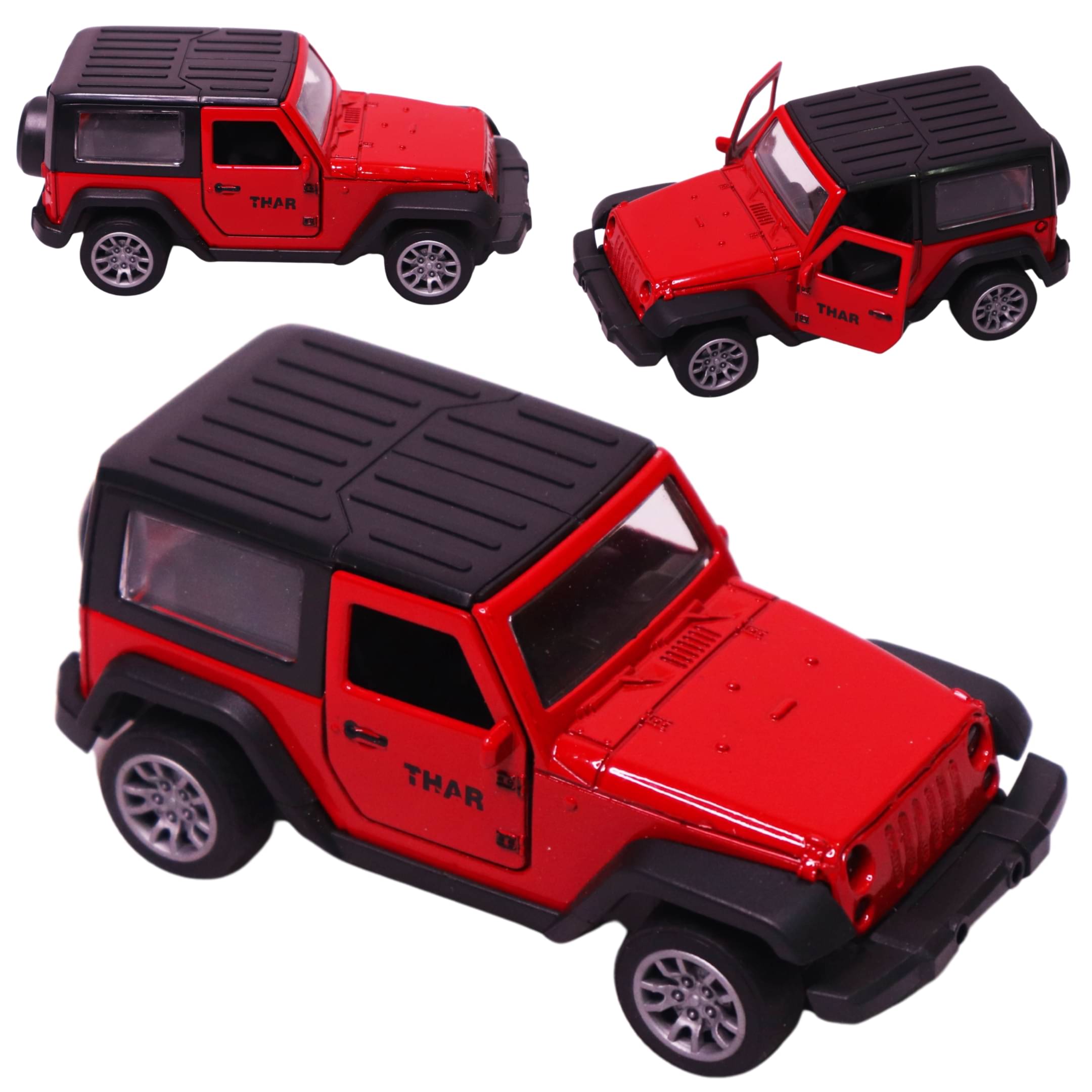     			Toy Cloud Thar Closed Body 1:32 Scale Die-Cast Metal Pull Back SUV Model with Openable Doors & Realistic Detailing