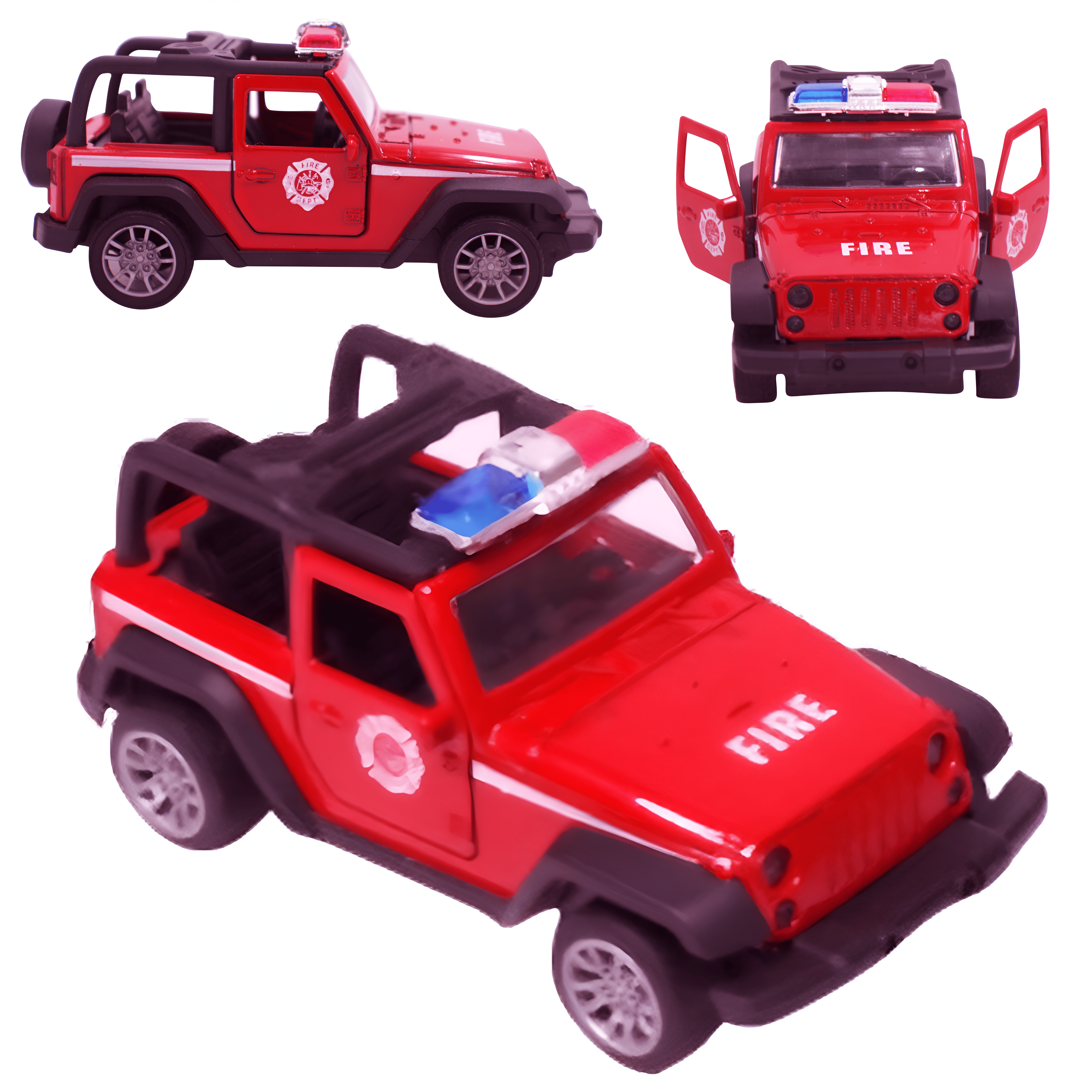     			Toy Cloud Thar Fire Brigade Car 1:32 Scale Die-Cast Metal Toy with Opening Doors and Pull Back Action Realistic Toy Car