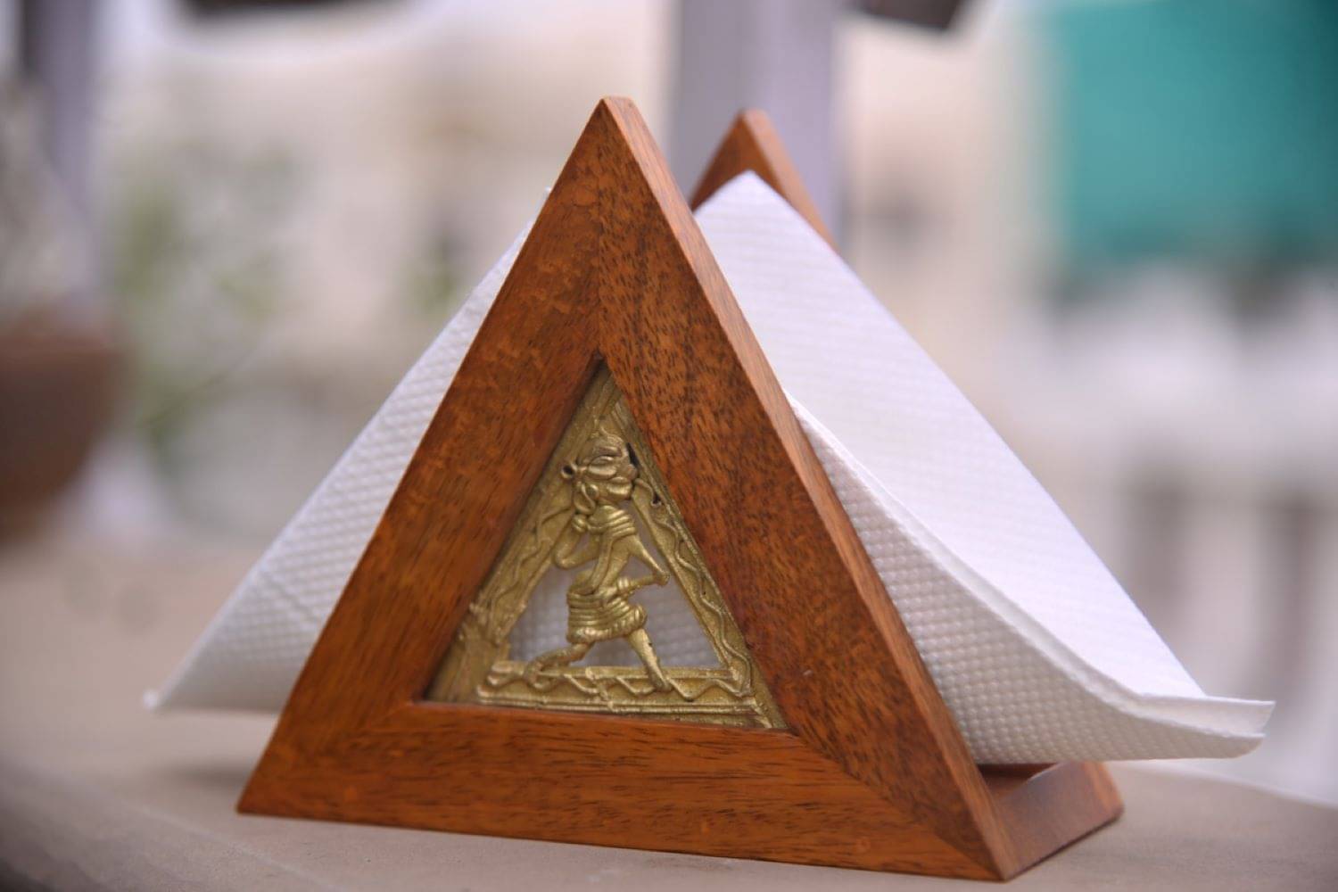     			Triangle Napkin Holder in mango Wood