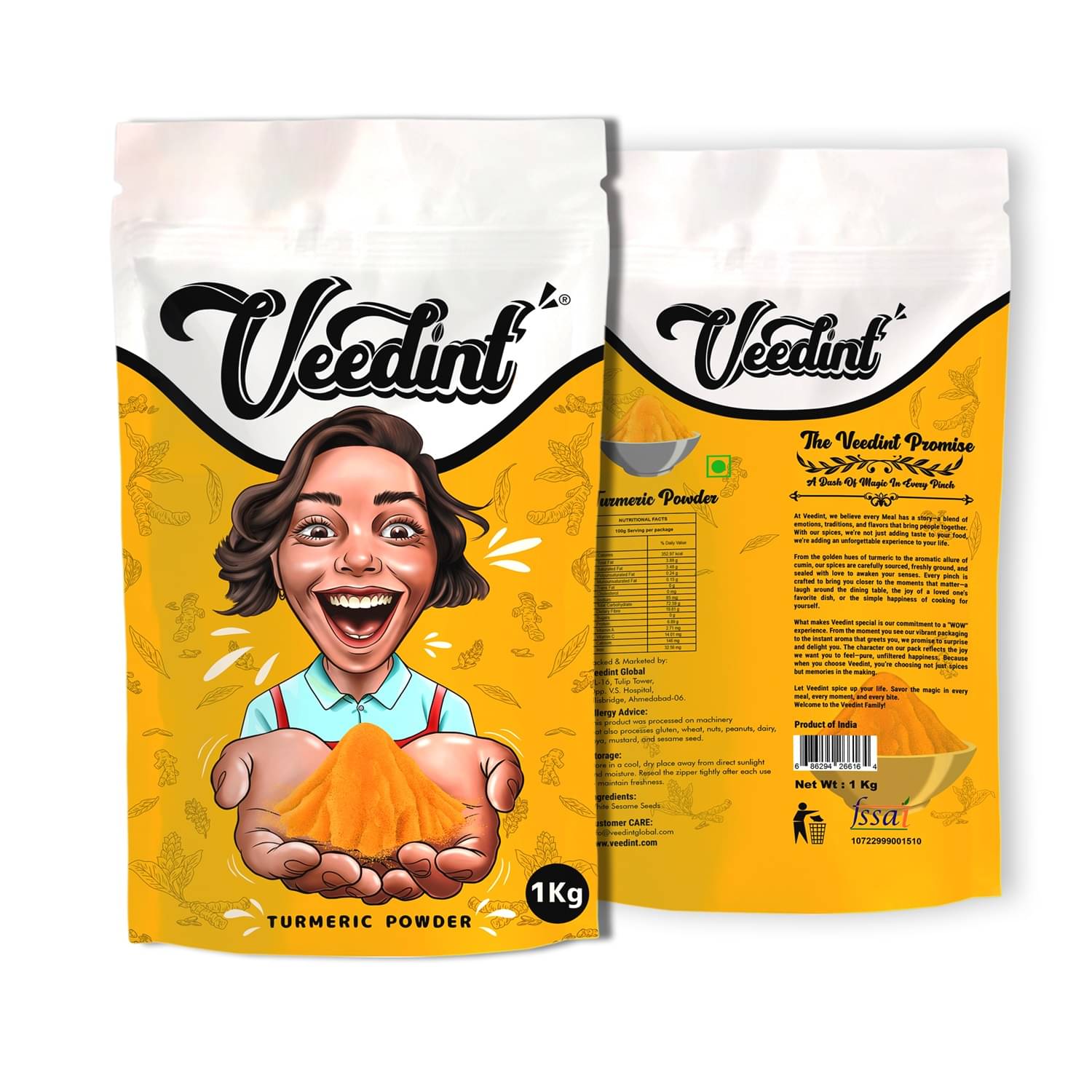 VeeDInt 1 kg Haldi (Turmeric) ( Pack of 1 ) VeeDInt 1 kg Haldi (Turmeric) ( Pack of 1 )