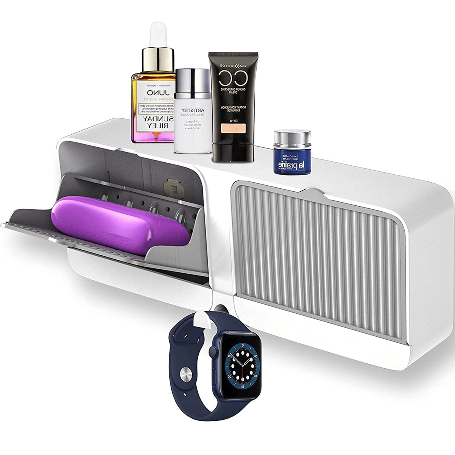     			Wall Mounted Soap Holder with Lid and Drain Tray | Self Adhesive Bathroom Soap Case for Wall | Multipurpose Soap Box Organizer for Bathroom, Kitchen & Wash Basin | No Drilling Soap Dish with Cover | Space Saving Design | Durable Plastic