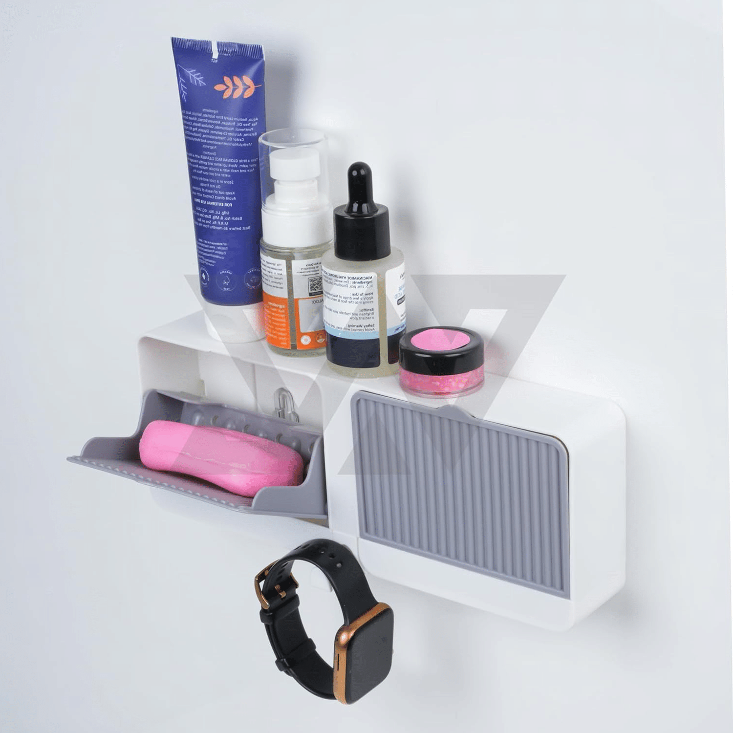     			Wall Mounted Soap Holder with Lid and Drain Tray | Self Adhesive Bathroom Soap Case for Wall | Multipurpose Soap Box Organizer for Bathroom, Kitchen & Wash Basin | No Drilling Soap Dish with Cover | Space Saving Design | Durable Plastic