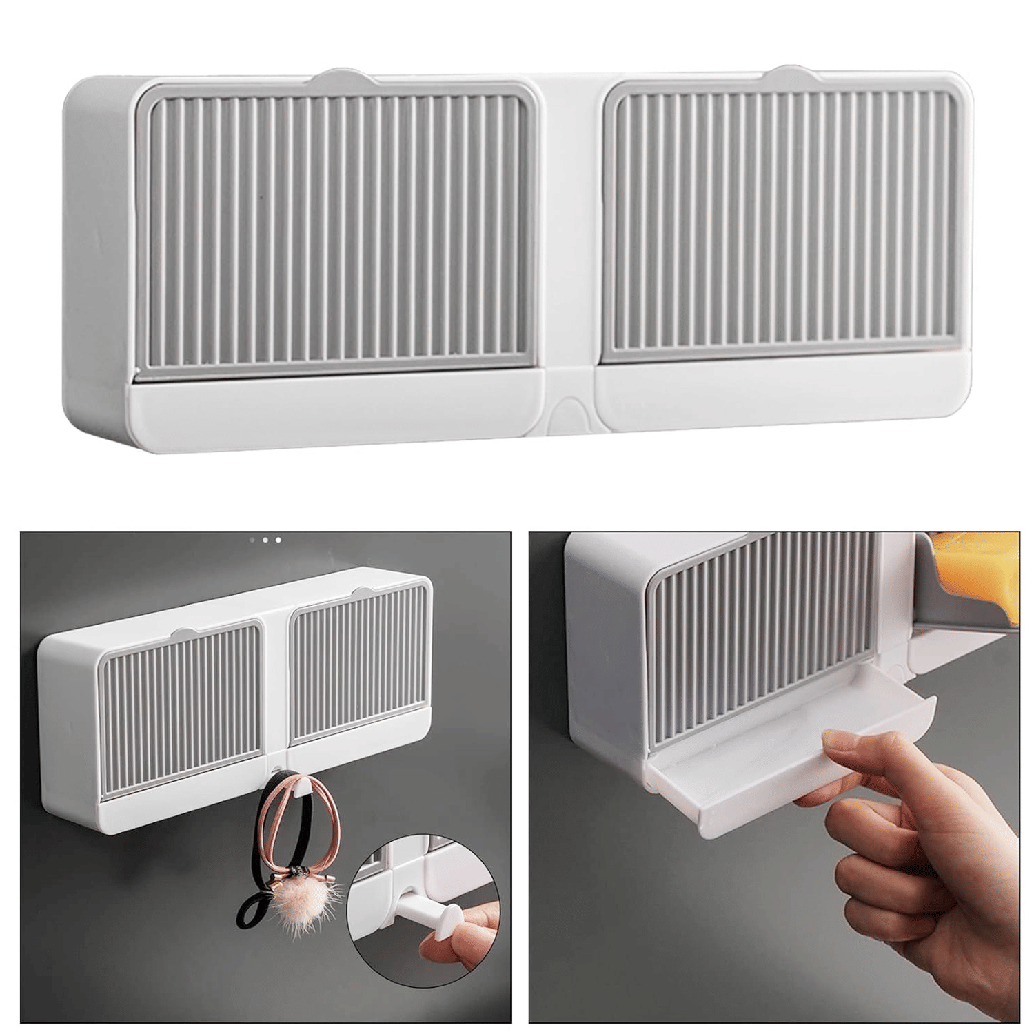     			Wall Mounted Soap Holder with Lid and Drain Tray | Self Adhesive Bathroom Soap Case for Wall | Multipurpose Soap Box Organizer for Bathroom, Kitchen & Wash Basin | No Drilling Soap Dish with Cover | Space Saving Design | Durable Plastic