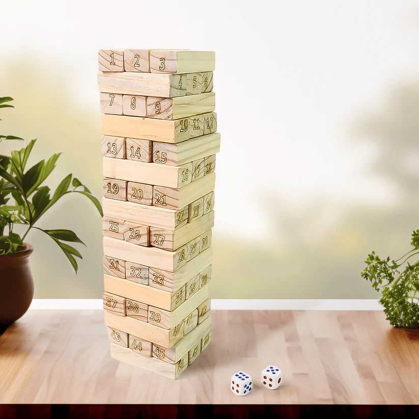     			Wooden Numbered Block Tower Game