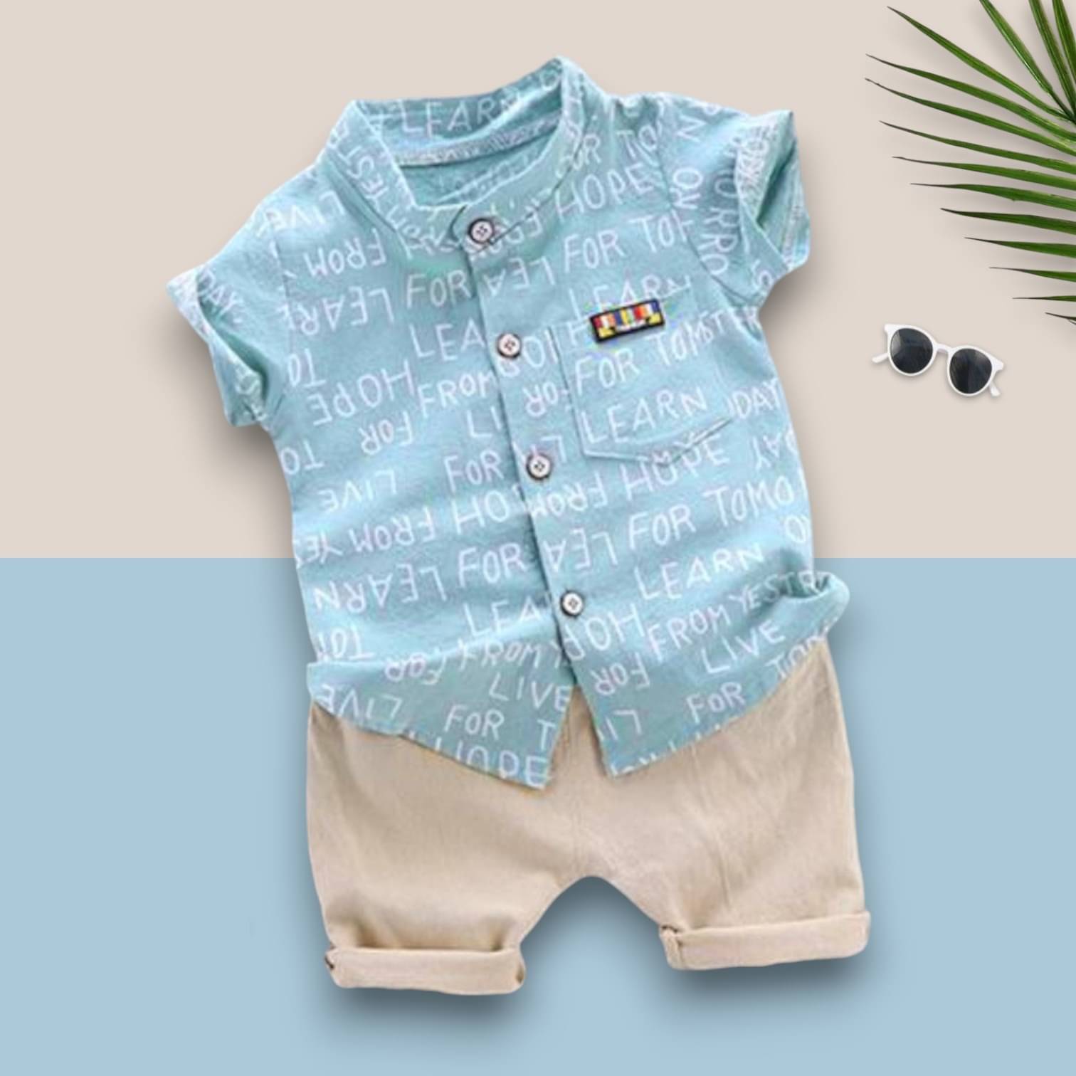     			Woxaa Pack of 1 Boys Cotton Blend Shirt & Shorts Set ( Multicolor 1 )