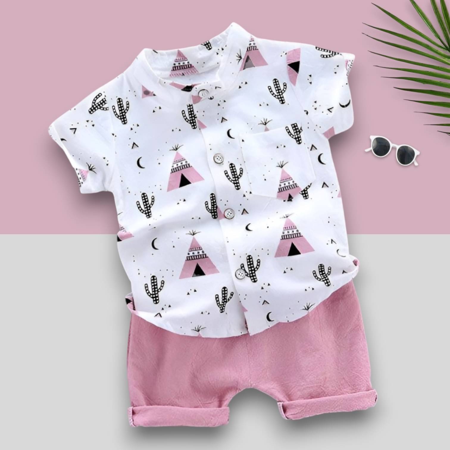 Woxaa Pack of 1 Boys Cotton Blend Shirt & Shorts Set ( Multicolor 1 ) Woxaa Pack of 1 Boys Cotton Blend Shirt & Shorts Set ( Multicolor 1 )