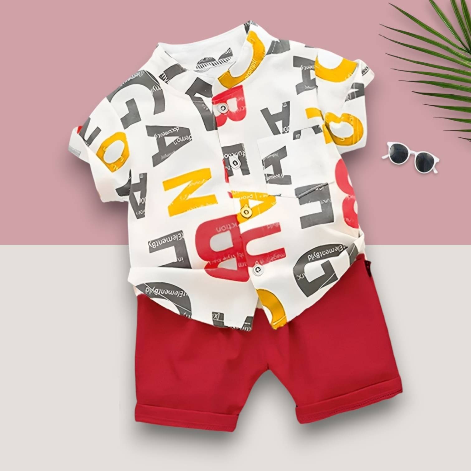     			Woxaa Pack of 1 Boys Cotton Blend Shirt & Shorts Set ( Multicolor 1 )