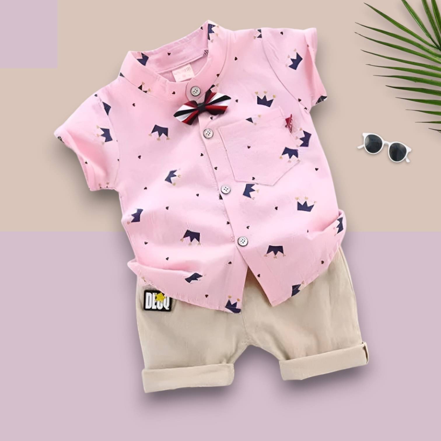     			Woxaa Pack of 1 Boys Cotton Blend Shirt & Shorts Set ( Multicolor 1 )