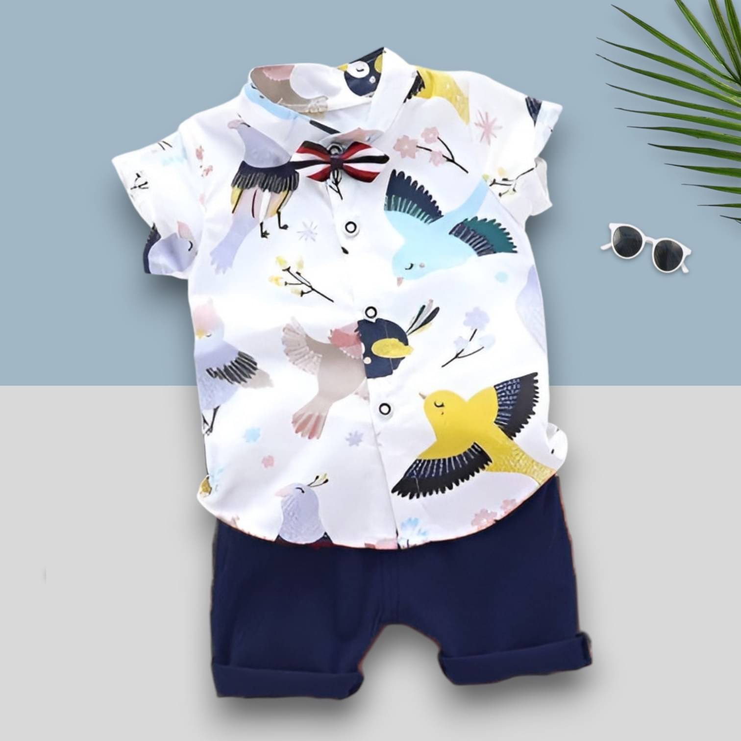 Woxaa Pack of 1 Boys Cotton Blend Shirt & Shorts Set ( Multicolor 1 ) Woxaa Pack of 1 Boys Cotton Blend Shirt & Shorts Set ( Multicolor 1 )