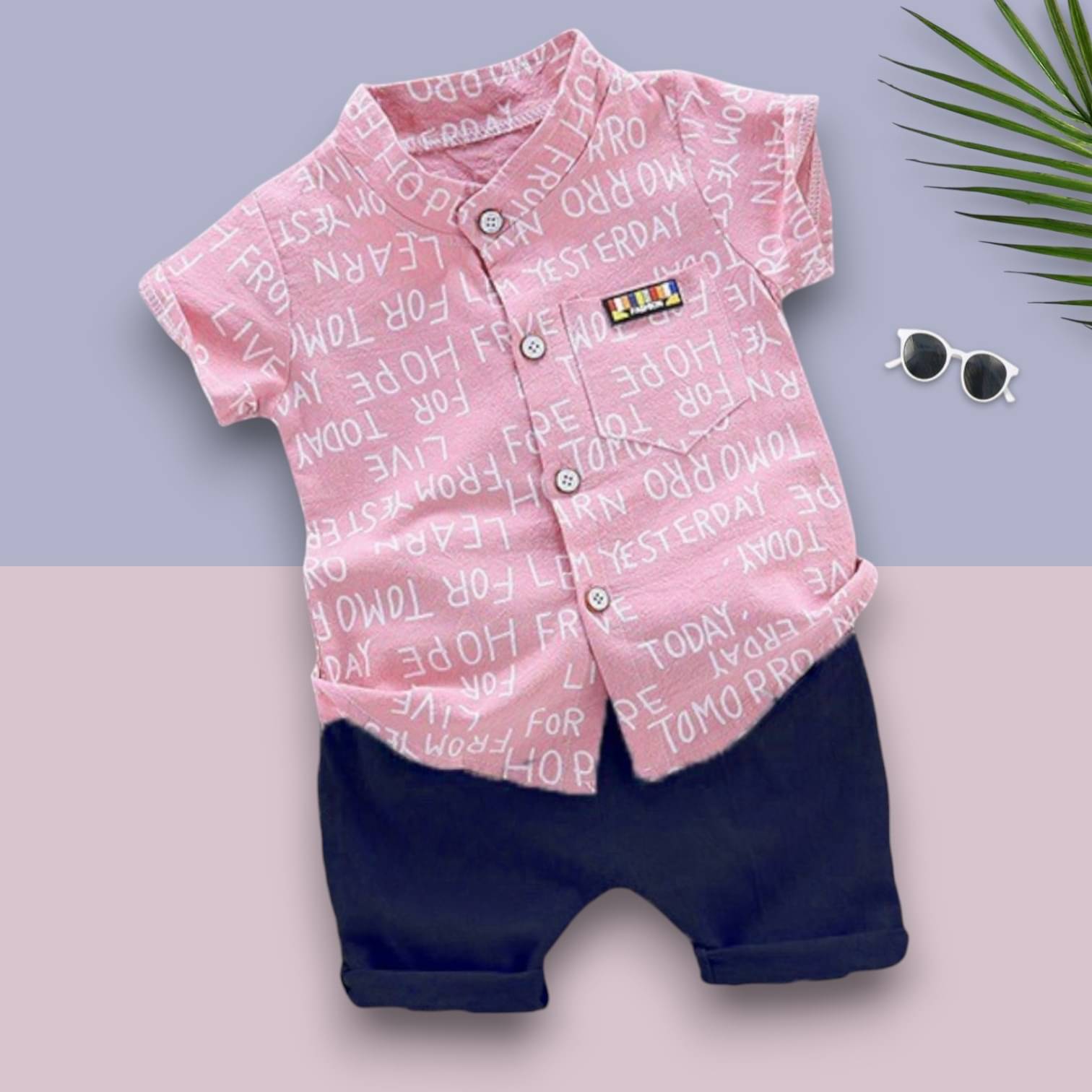     			Woxaa Pack of 1 Boys Cotton Blend Shirt & Shorts Set ( Multicolor 1 )