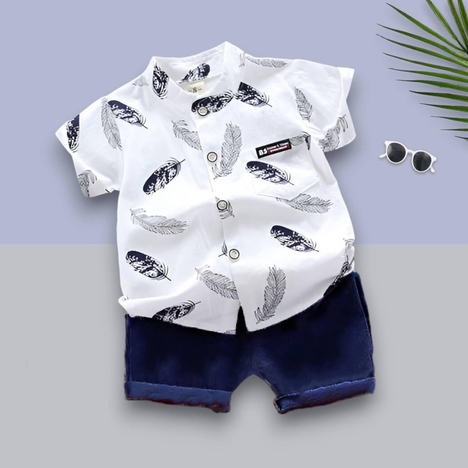     			Woxaa Pack of 1 Boys Cotton Blend Shirt & Shorts Set ( Multicolor 1 )