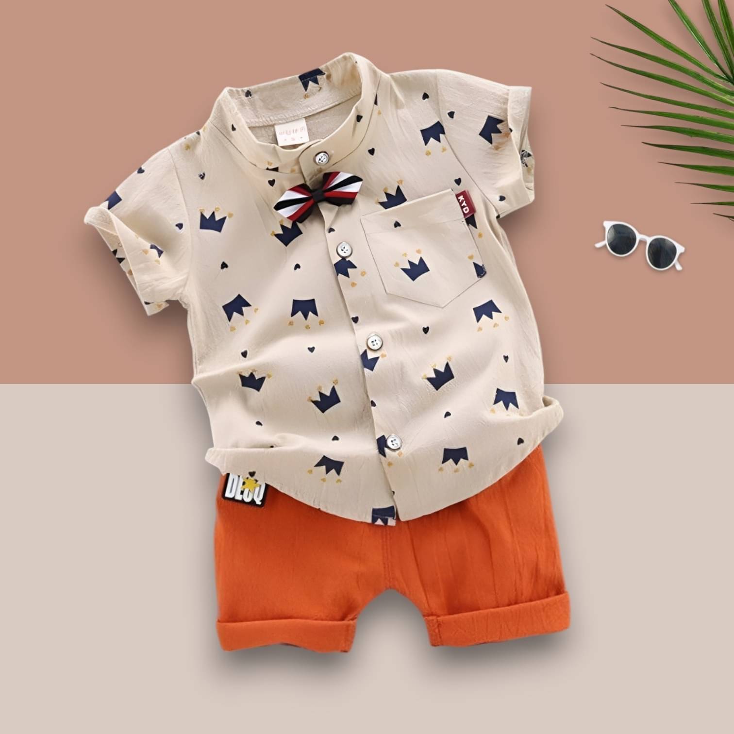     			Woxaa Pack of 1 Boys Cotton Blend Shirt & Shorts Set ( Multicolor 1 )
