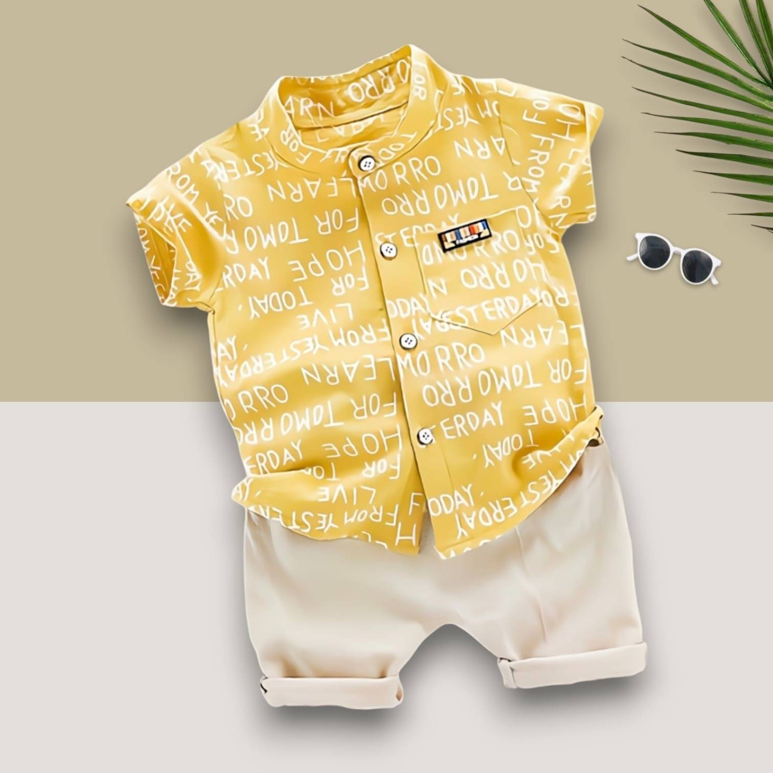 Woxaa Pack of 1 Boys Cotton Blend Shirt & Shorts Set ( Multicolor 1 ) Woxaa Pack of 1 Boys Cotton Blend Shirt & Shorts Set ( Multicolor 1 )