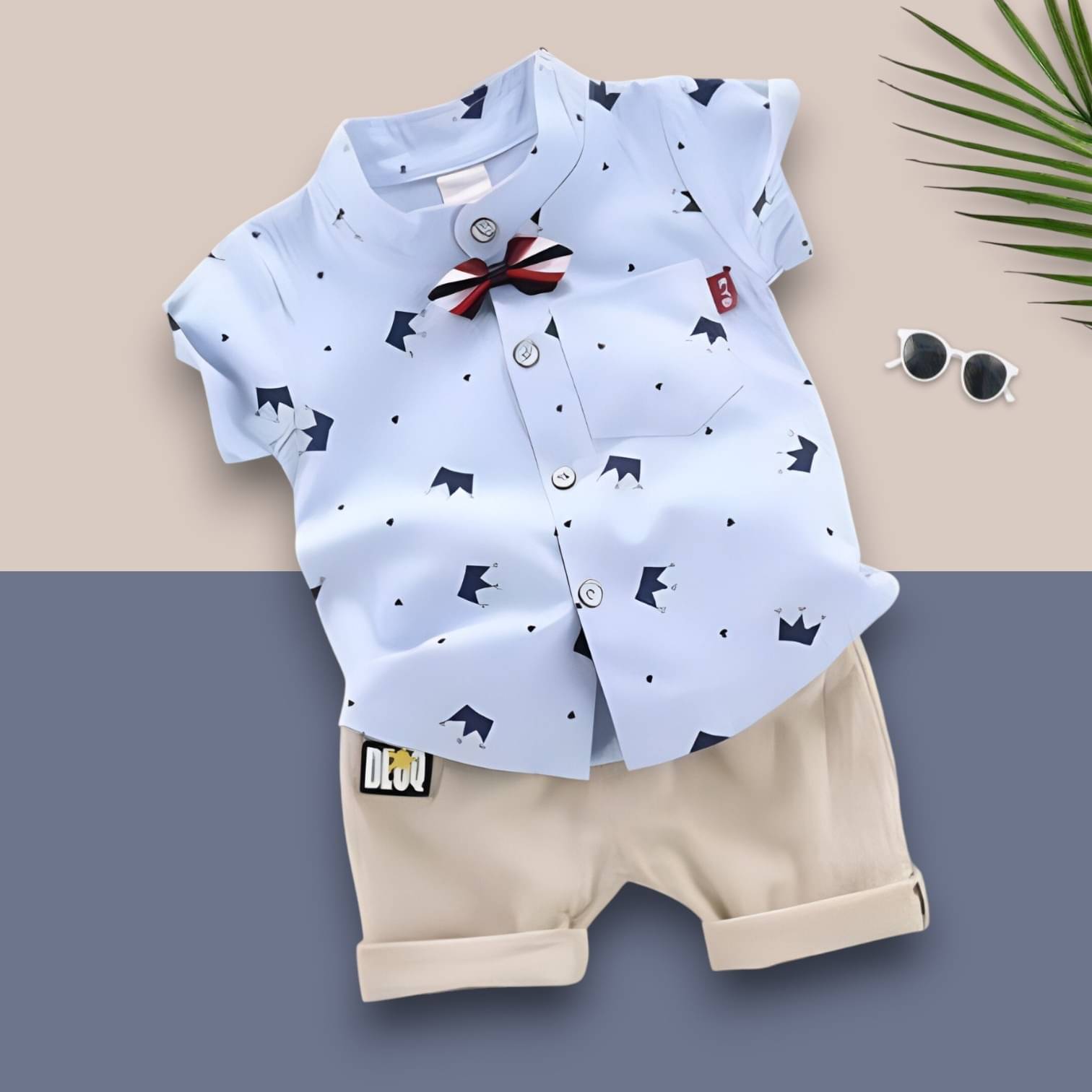 Woxaa Pack of 1 Boys Cotton Blend Shirt & Shorts Set ( Multicolor 1 ) Woxaa Pack of 1 Boys Cotton Blend Shirt & Shorts Set ( Multicolor 1 )
